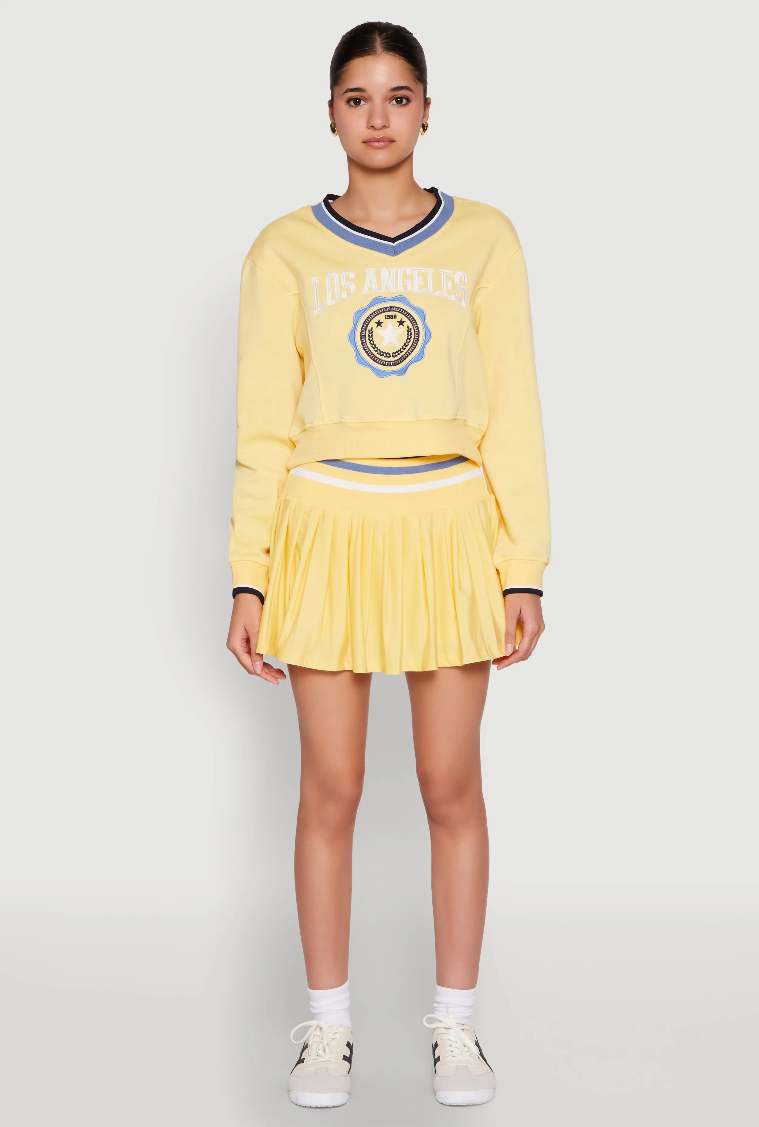 Varsity Striped Waistband Tennis Skirt sold by Rainbow