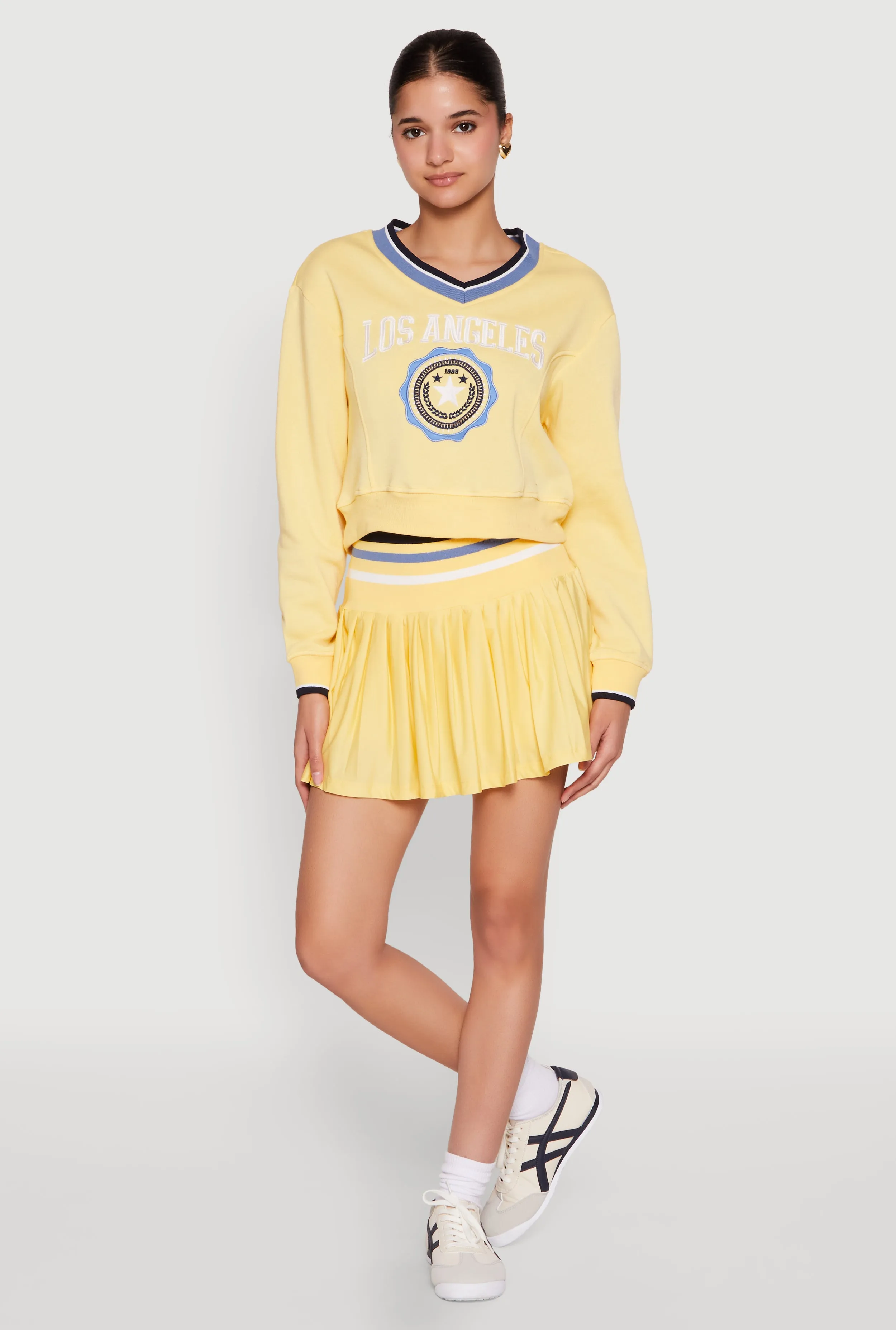 Varsity Striped Waistband Tennis Skirt sold by Rainbow product image thumbnail 2