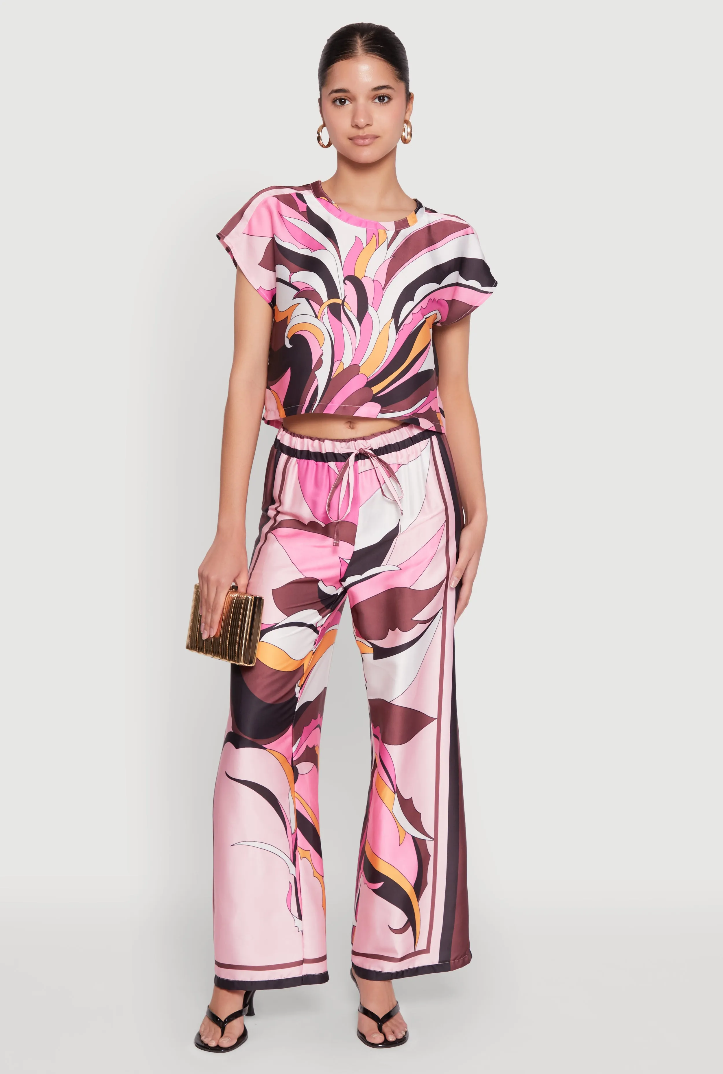 Printed Wide Leg Satin Pants sold by Rainbow product image thumbnail 2