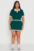 Plus Size Daisy Varsity Stripe Pleated Skort sold by Rainbow