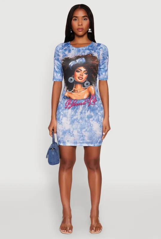 Blessed Life Graphic T Shirt Dress sold by Rainbow