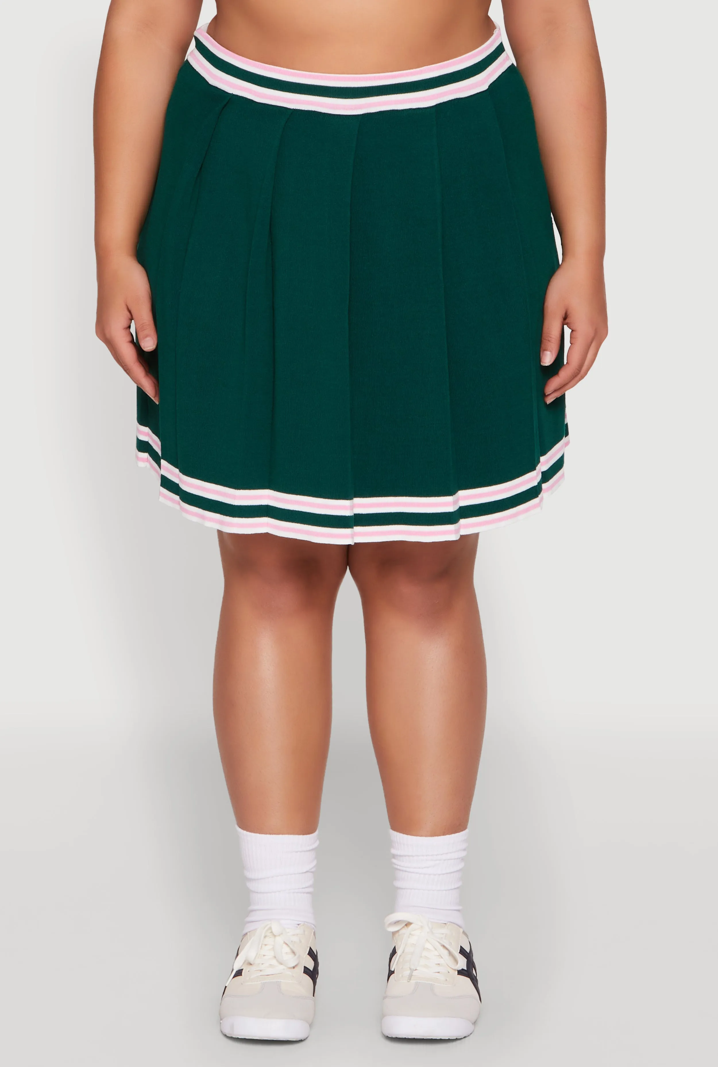 Plus Size Daisy Varsity Stripe Pleated Skirt sold by Rainbow product image thumbnail 3