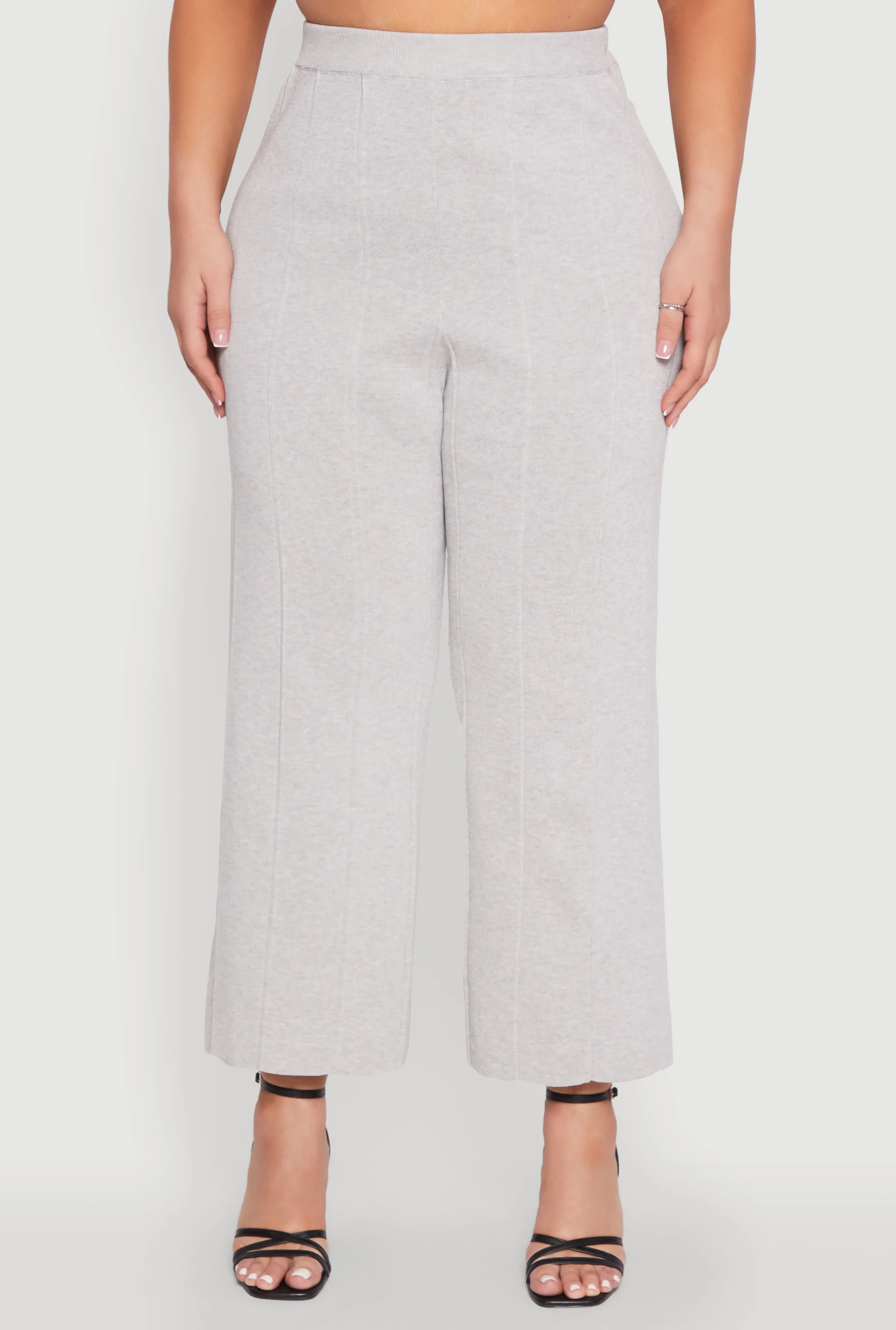 Plus Size Daisy Knitted Pintuck Wide Leg Pants sold by Rainbow product image thumbnail 3