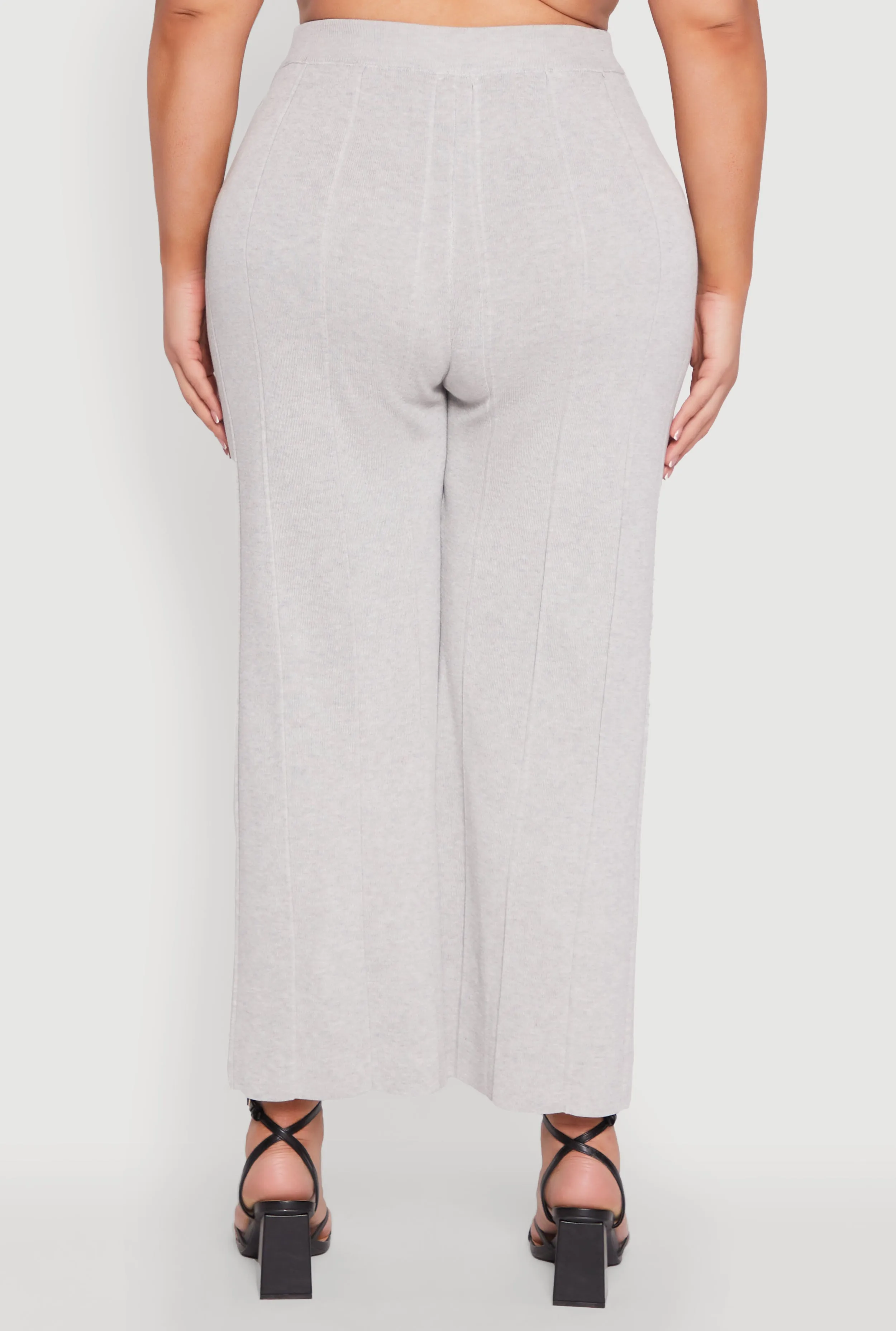 Plus Size Daisy Knitted Pintuck Wide Leg Pants sold by Rainbow product image thumbnail 5