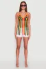 Crochet Striped Fringe Halter Top sold by Rainbow