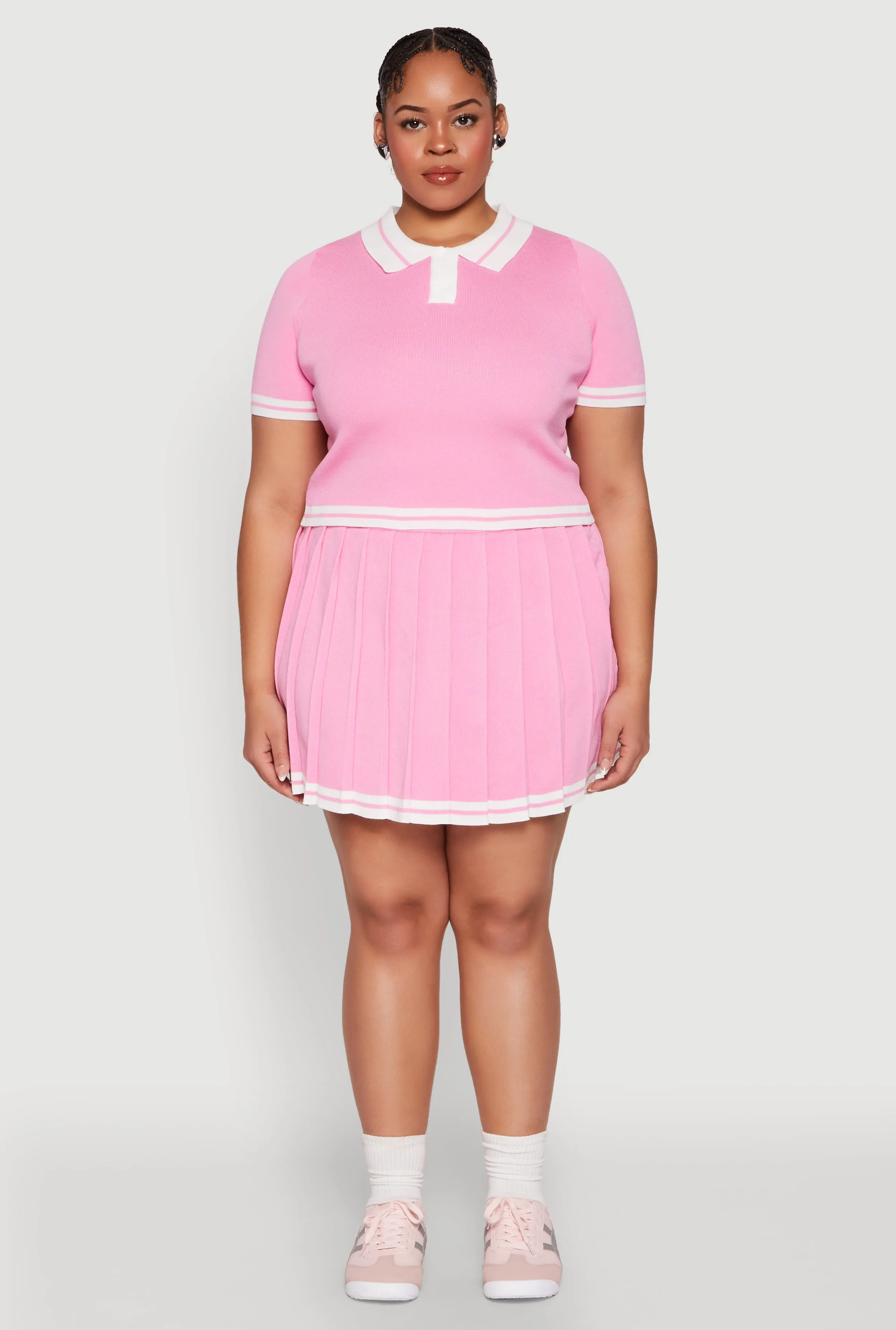 Plus Size Daisy Varsity Stripe Pleated Skort sold by Rainbow product image thumbnail 2
