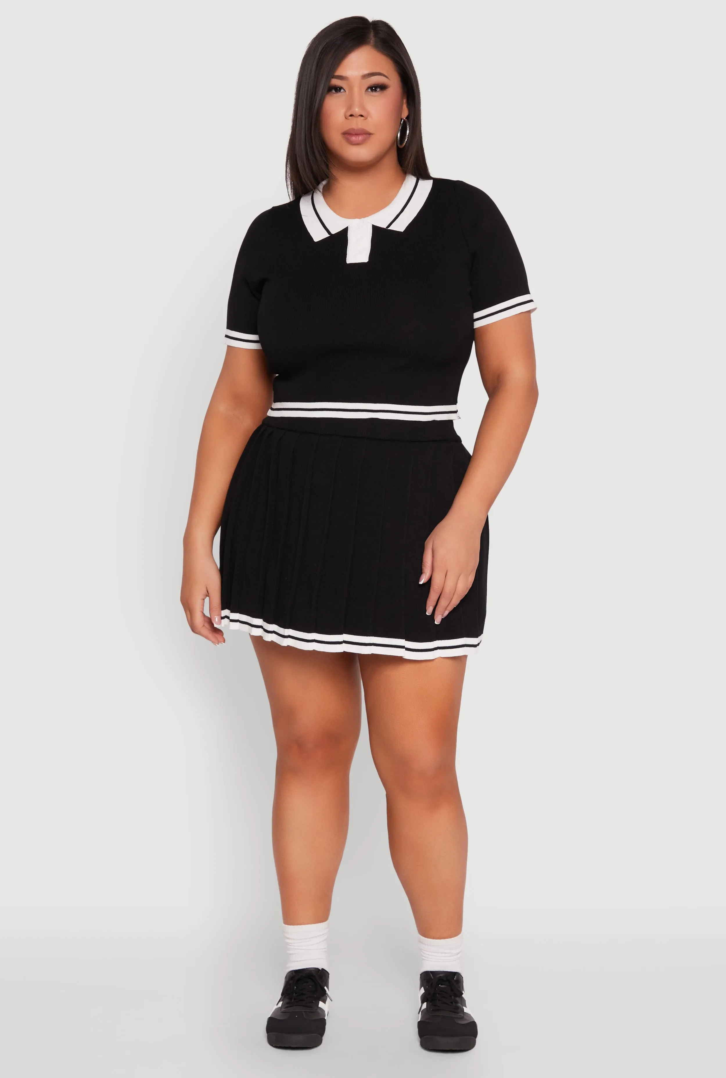 Plus Size Daisy Varsity Stripe Pleated Skort sold by Rainbow product image thumbnail 2