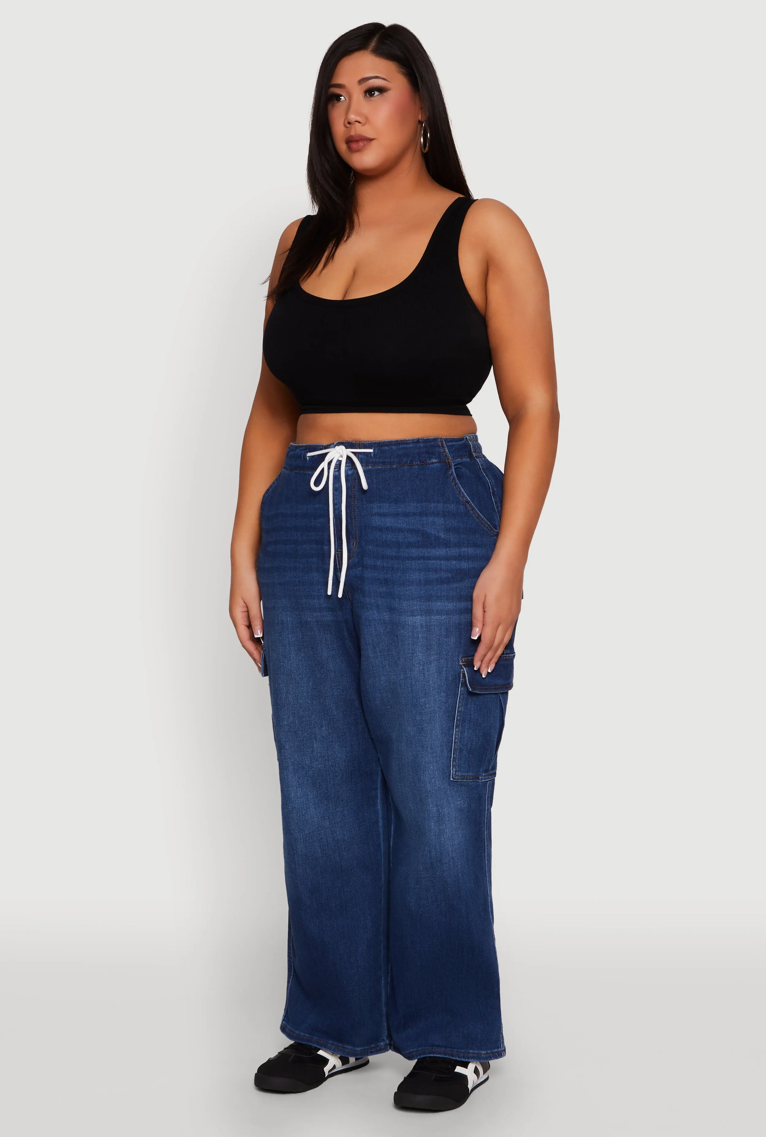 Plus Size WAX Denim Drawstring Cargo Jeans sold by Rainbow product image thumbnail 3