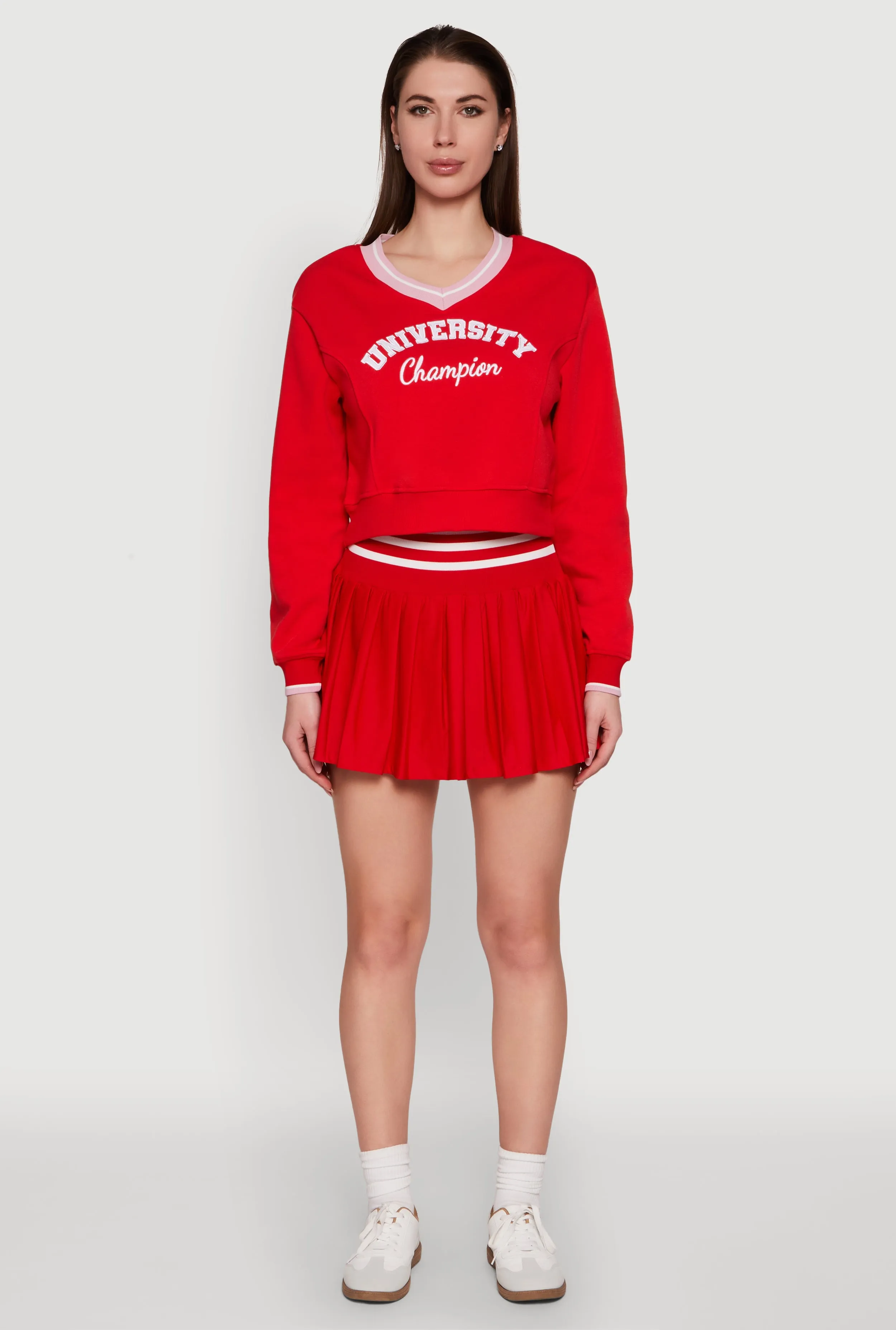 Varsity Striped Waistband Tennis Skirt sold by Rainbow product image thumbnail 2