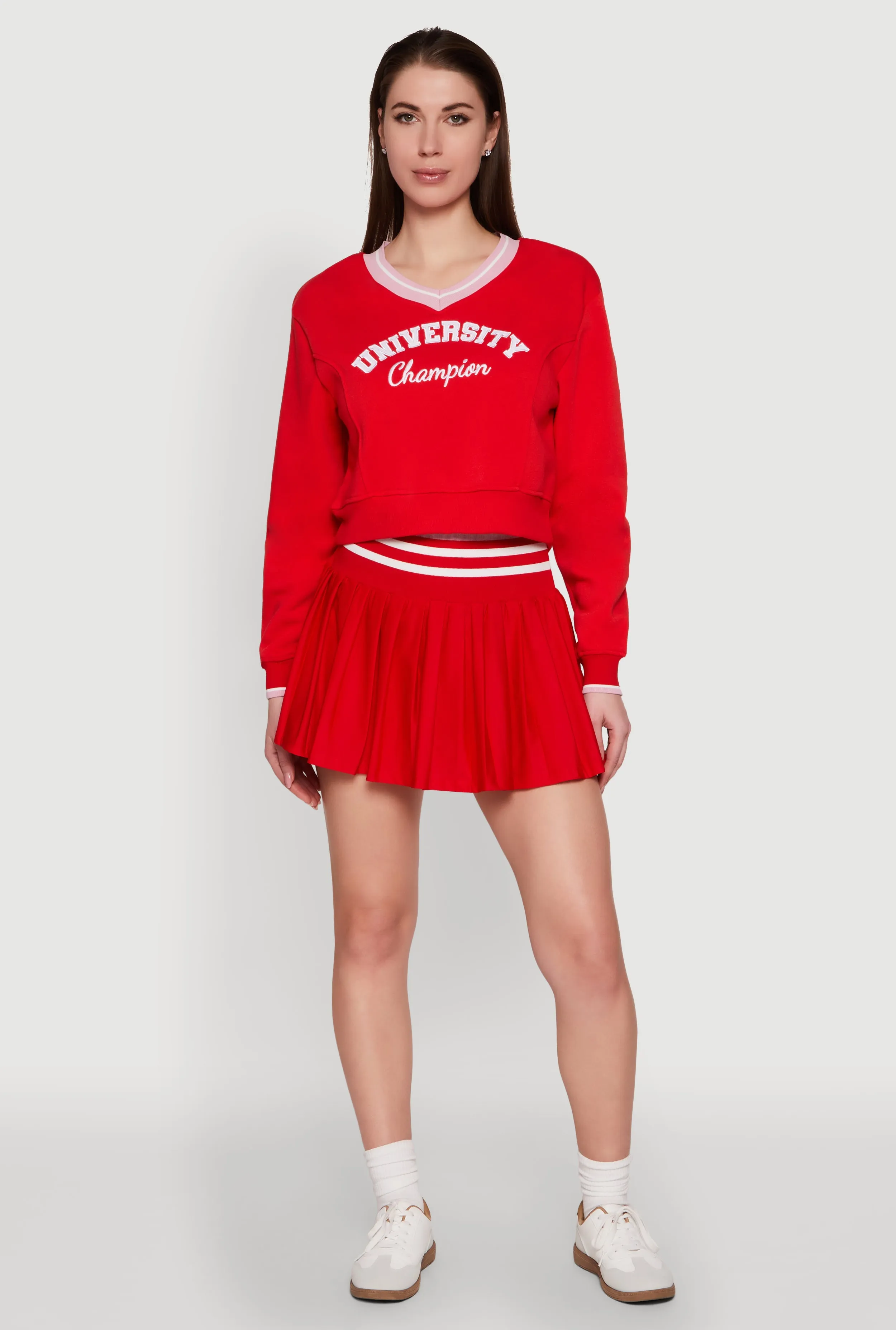 Varsity Striped Waistband Tennis Skirt sold by Rainbow