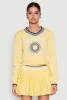 Graphic V Neck Varsity Sweatshirt sold by Rainbow