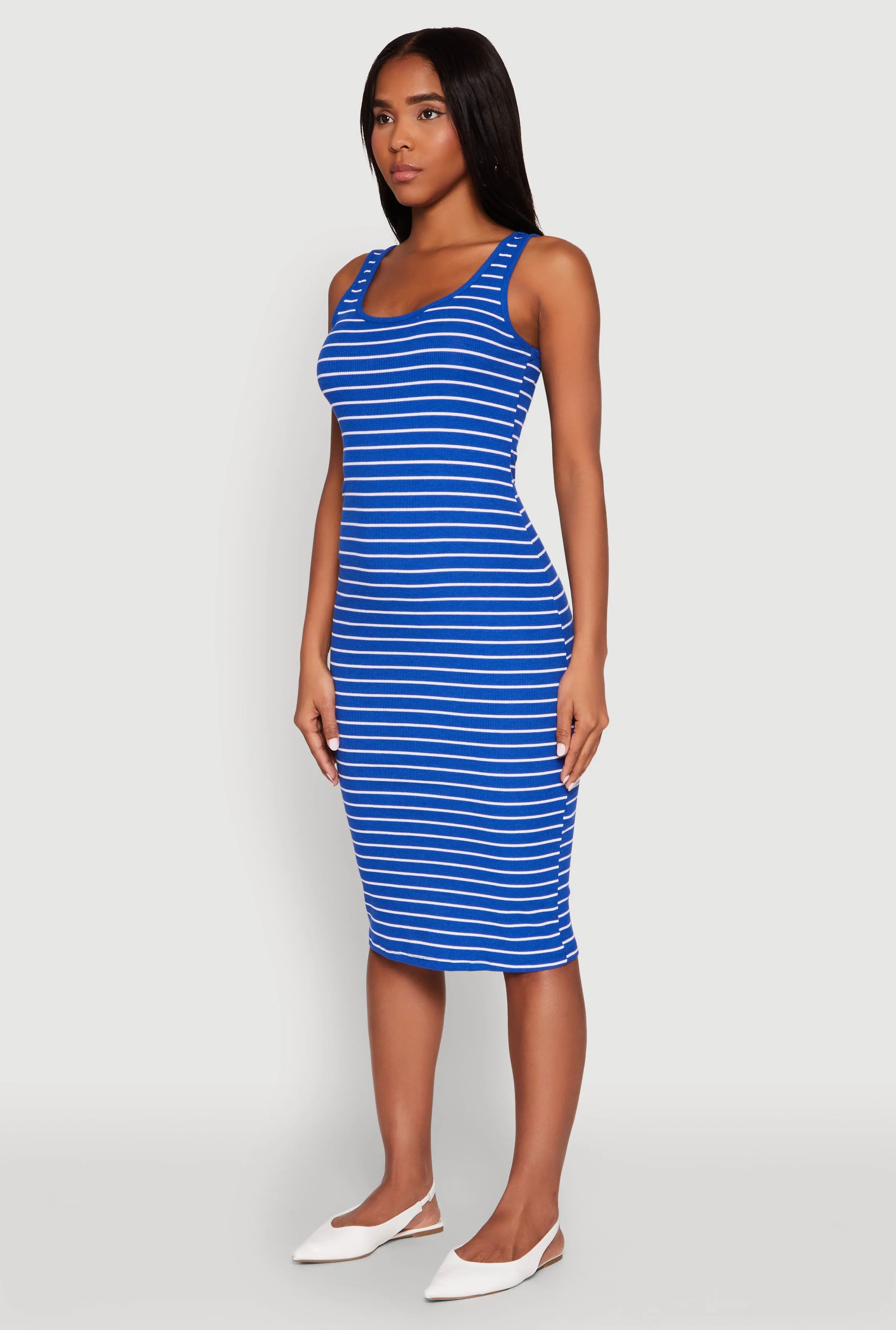 Striped Scoop Neck Midi Dress sold by Rainbow product image thumbnail 3