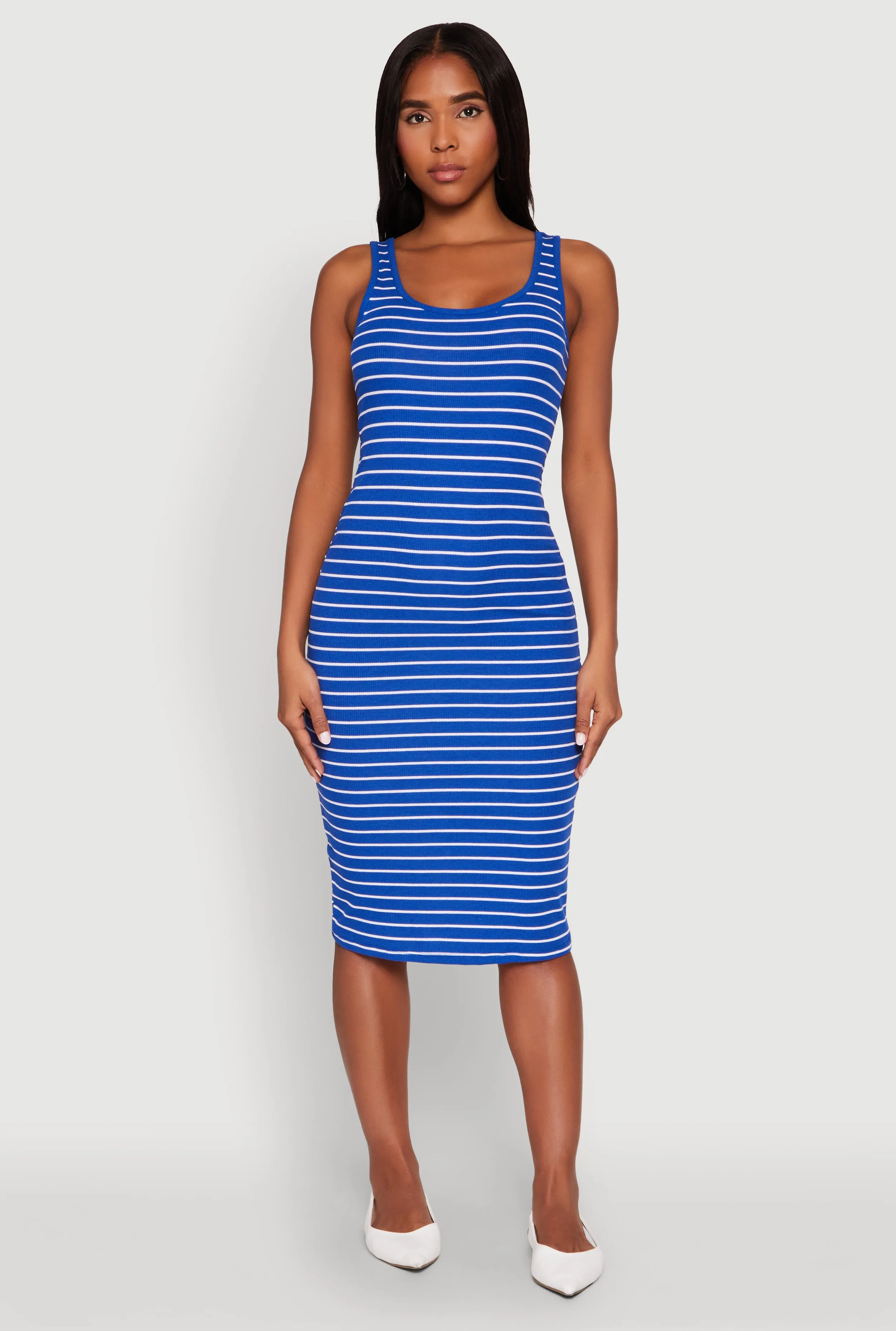 Striped Scoop Neck Midi Dress sold by Rainbow product image thumbnail 2