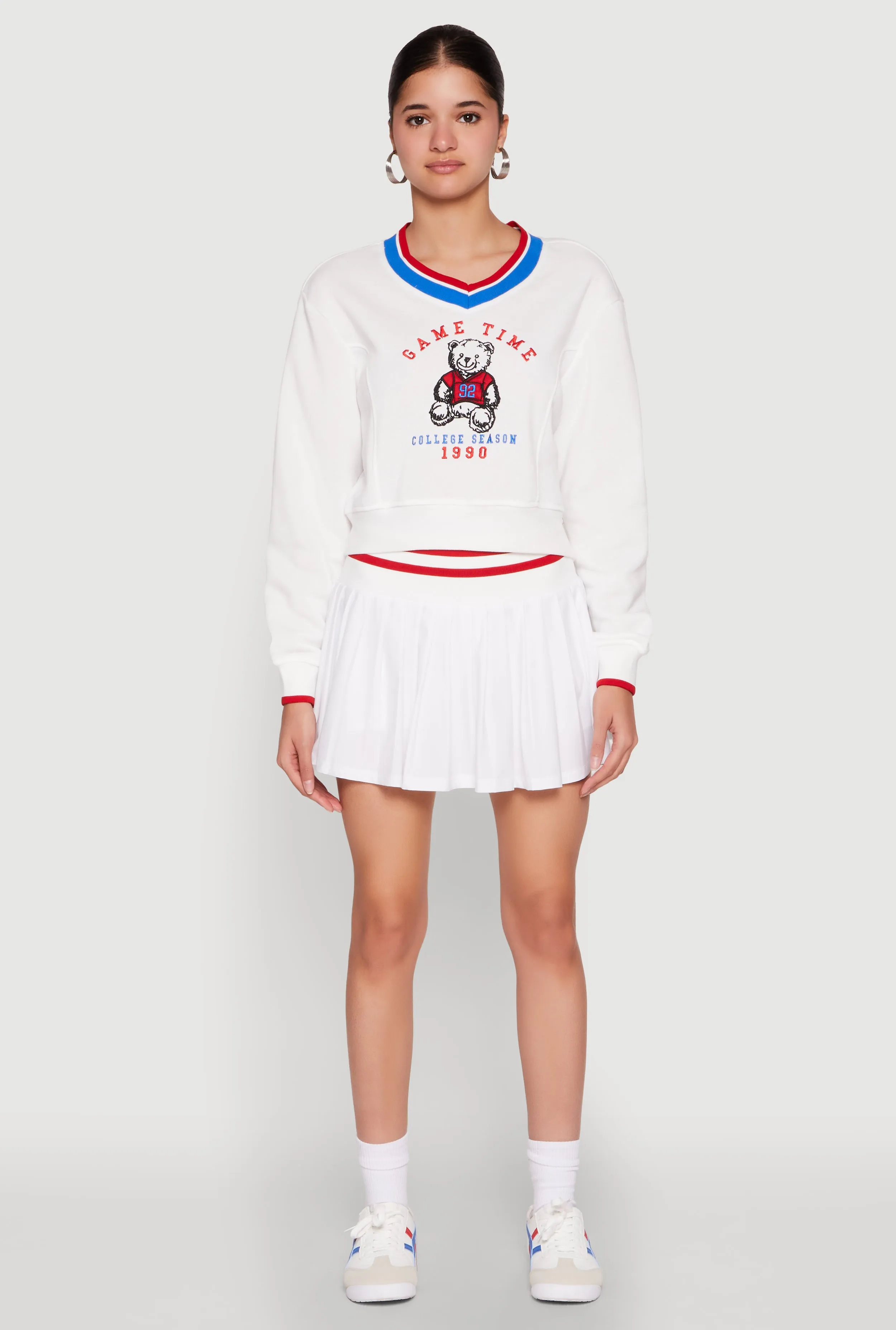 Varsity Stripe Waistband Tennis Skirt sold by Rainbow