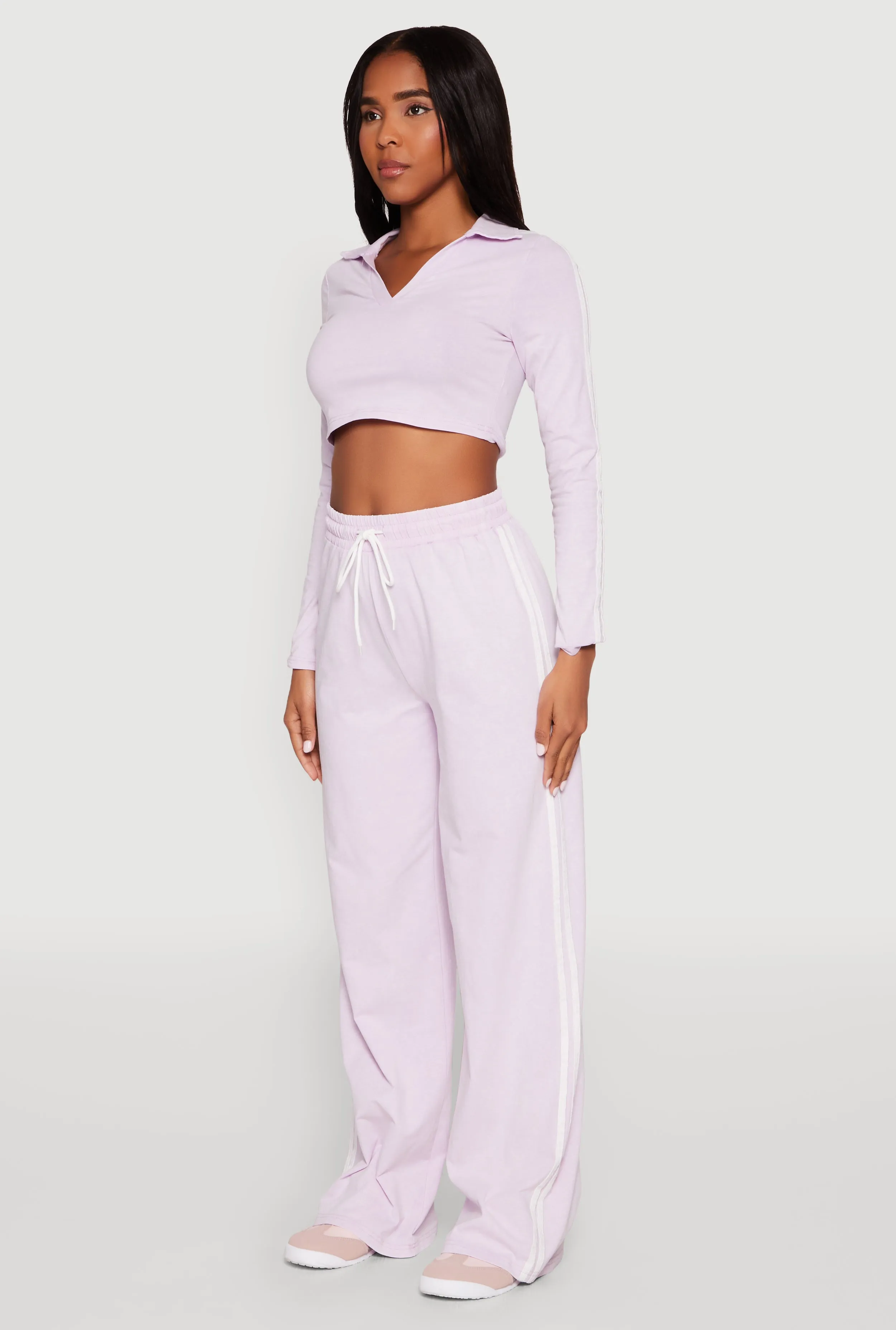 Mineral Wash Varsity Stripe Crop Top sold by Rainbow product image thumbnail 5