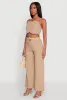 Faux Button Smocked Crop Top sold by Rainbow