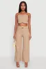 Faux Button Smocked Crop Top sold by Rainbow