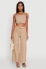 Faux Button Smocked Crop Top sold by Rainbow