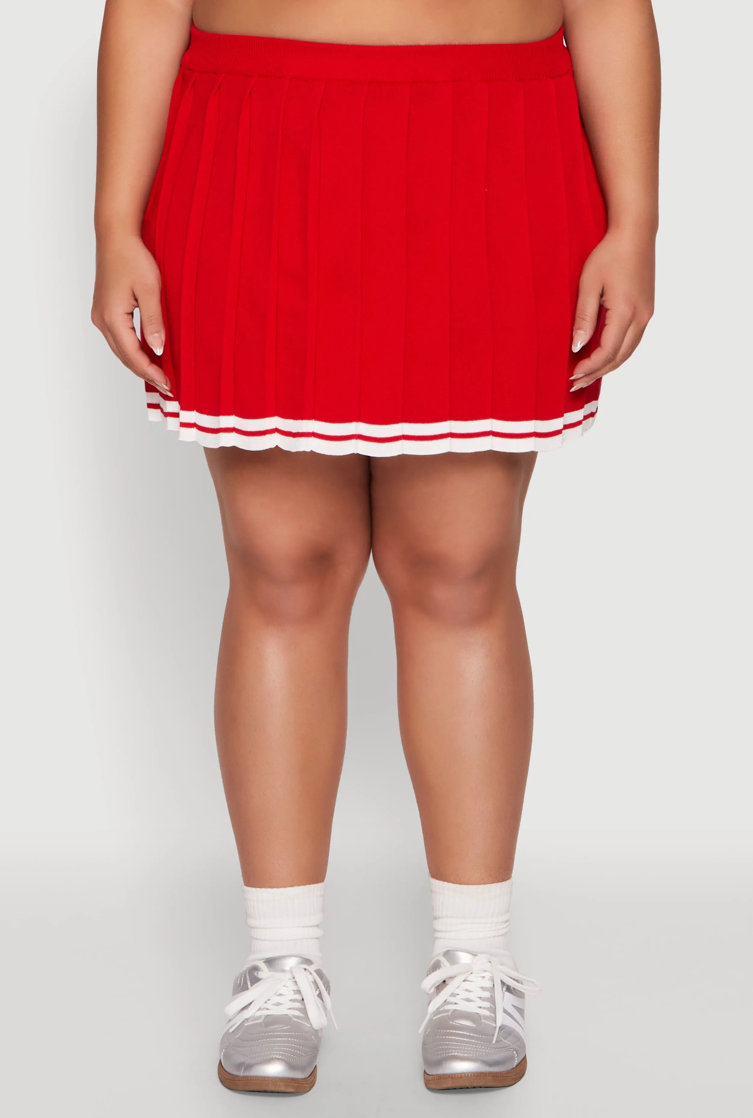 Plus Size Daisy Varsity Stripe Pleated Skort sold by Rainbow product image thumbnail 3