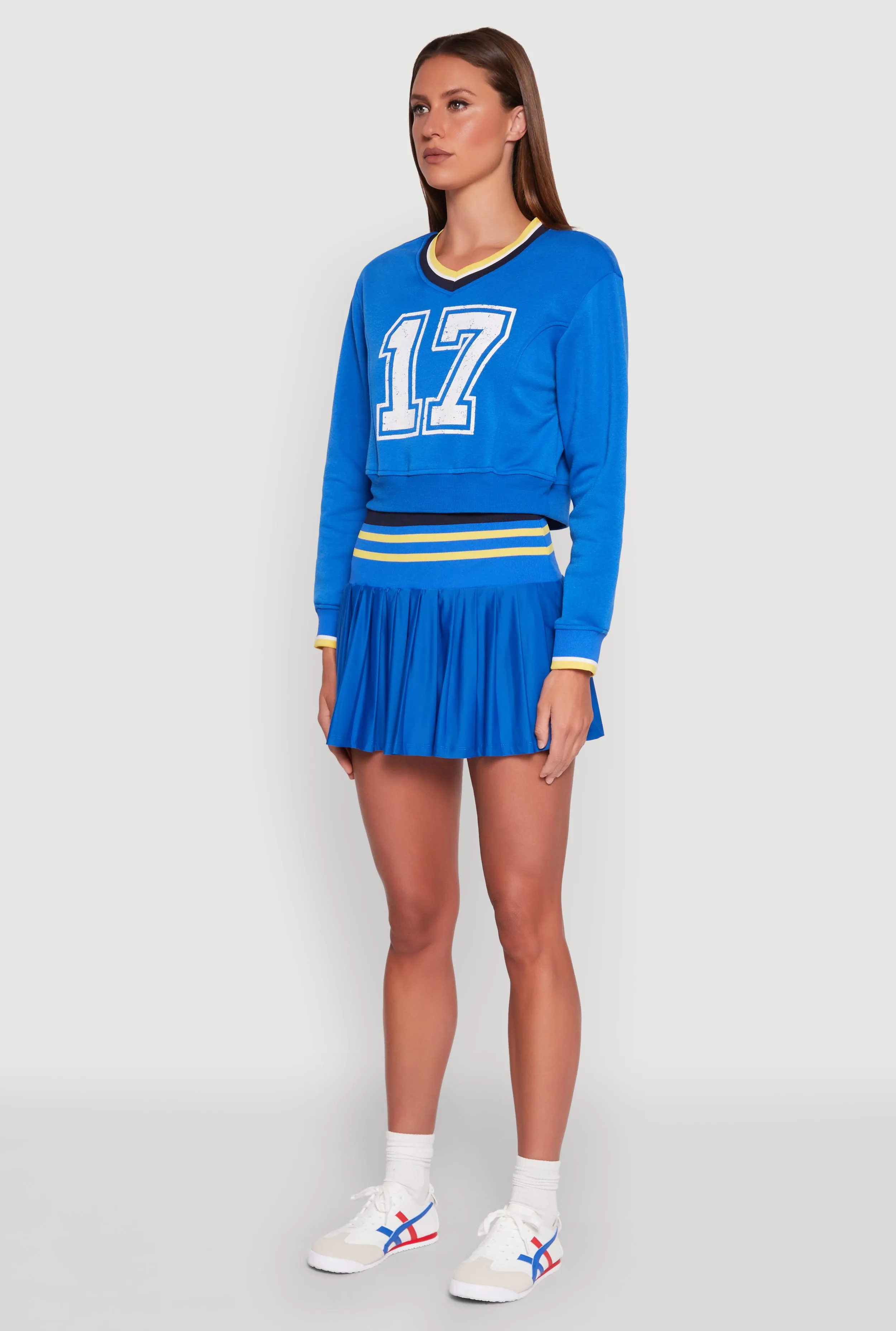 V Neck Graphic Varsity Sweatshirt sold by Rainbow product image thumbnail 5