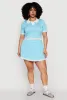 Plus Size Daisy Varsity Stripe Crop Polo Tee sold by Rainbow