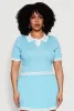 Plus Size Daisy Varsity Stripe Crop Polo Tee sold by Rainbow