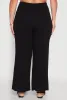 Plus Size Daisy Knitted Pintuck Wide Leg Pants sold by Rainbow