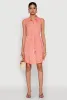 Tie Waist Belted Sleeveless Shirt Dress sold by Rainbow