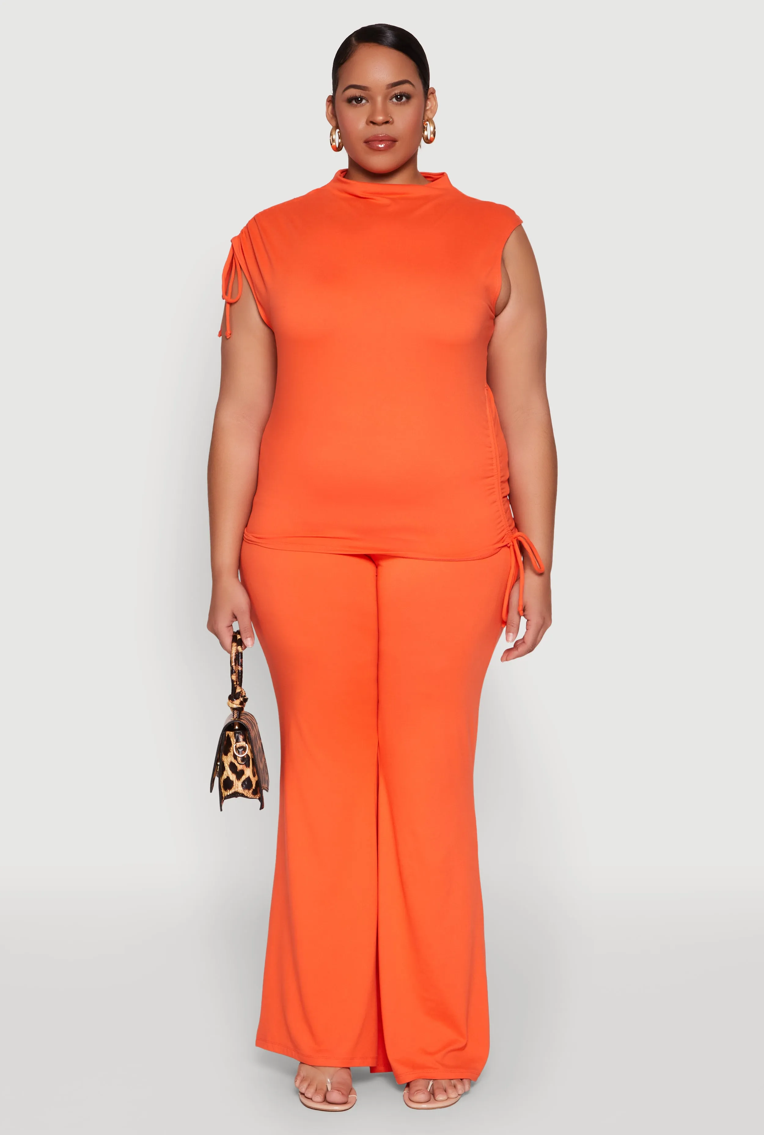 Plus Size High Waisted Fold Over Pants sold by Rainbow