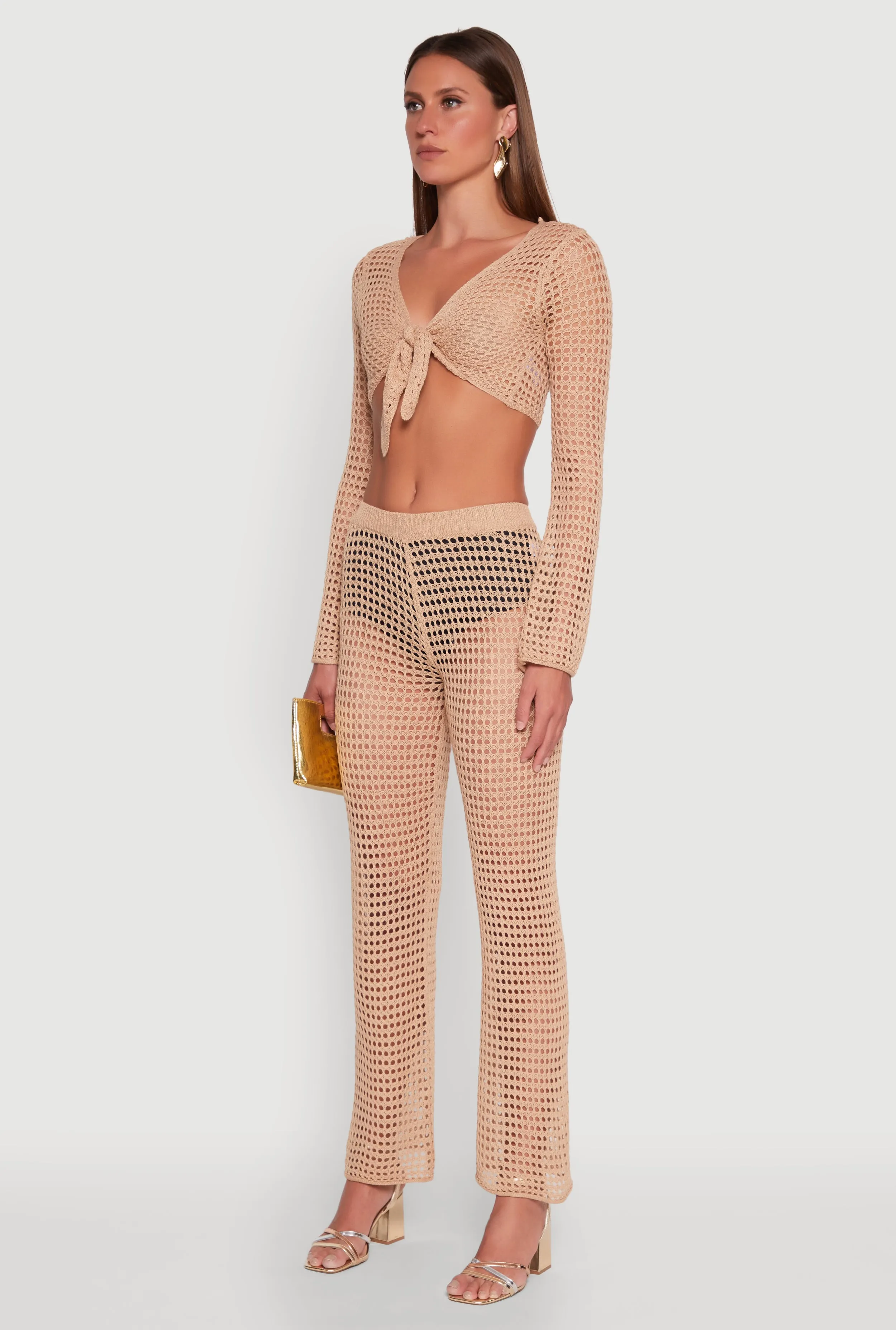 Crochet Tie Front Crop Top sold by Rainbow product image thumbnail 5