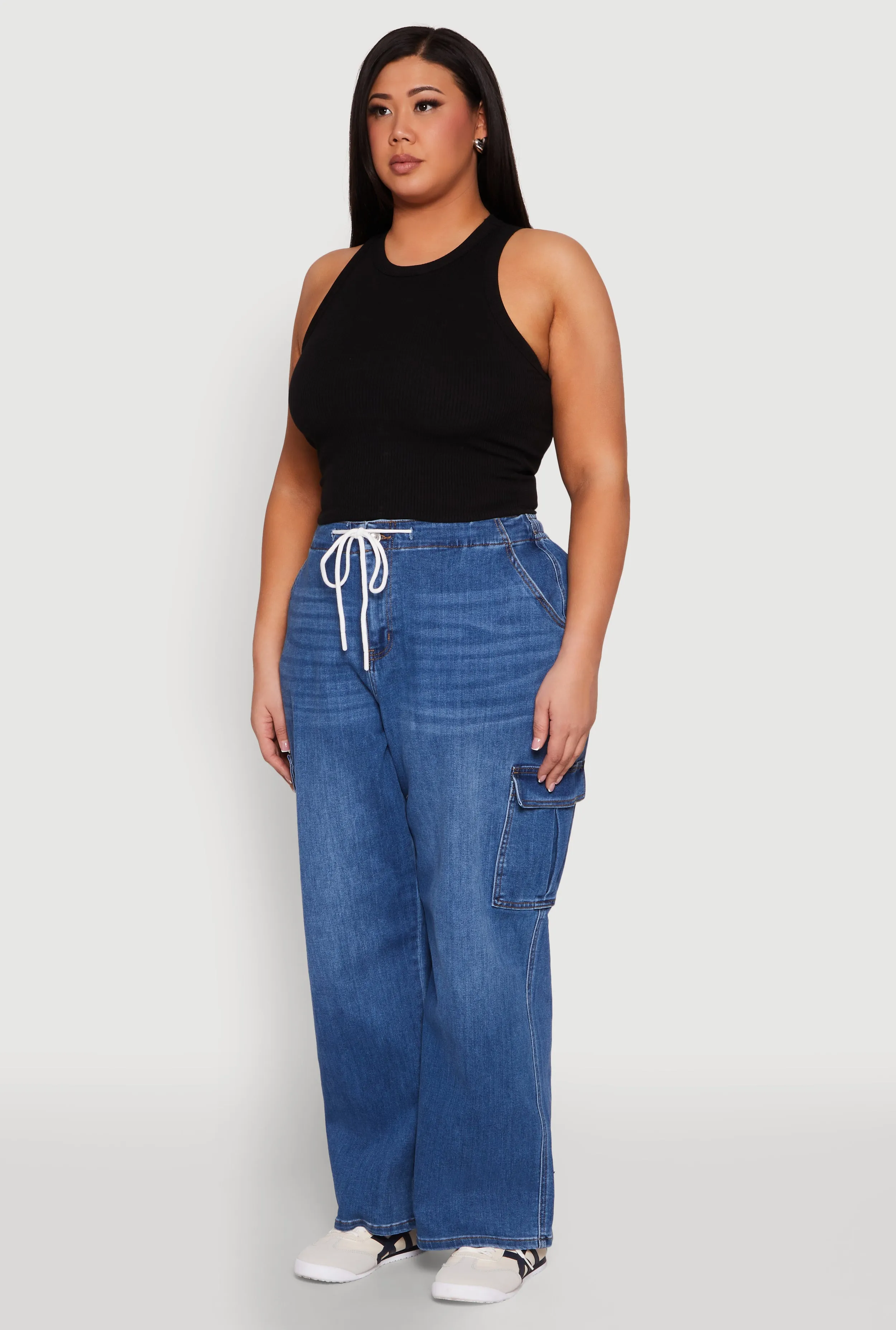Plus Size WAX Denim Drawstring Cargo Jeans sold by Rainbow product image thumbnail 3