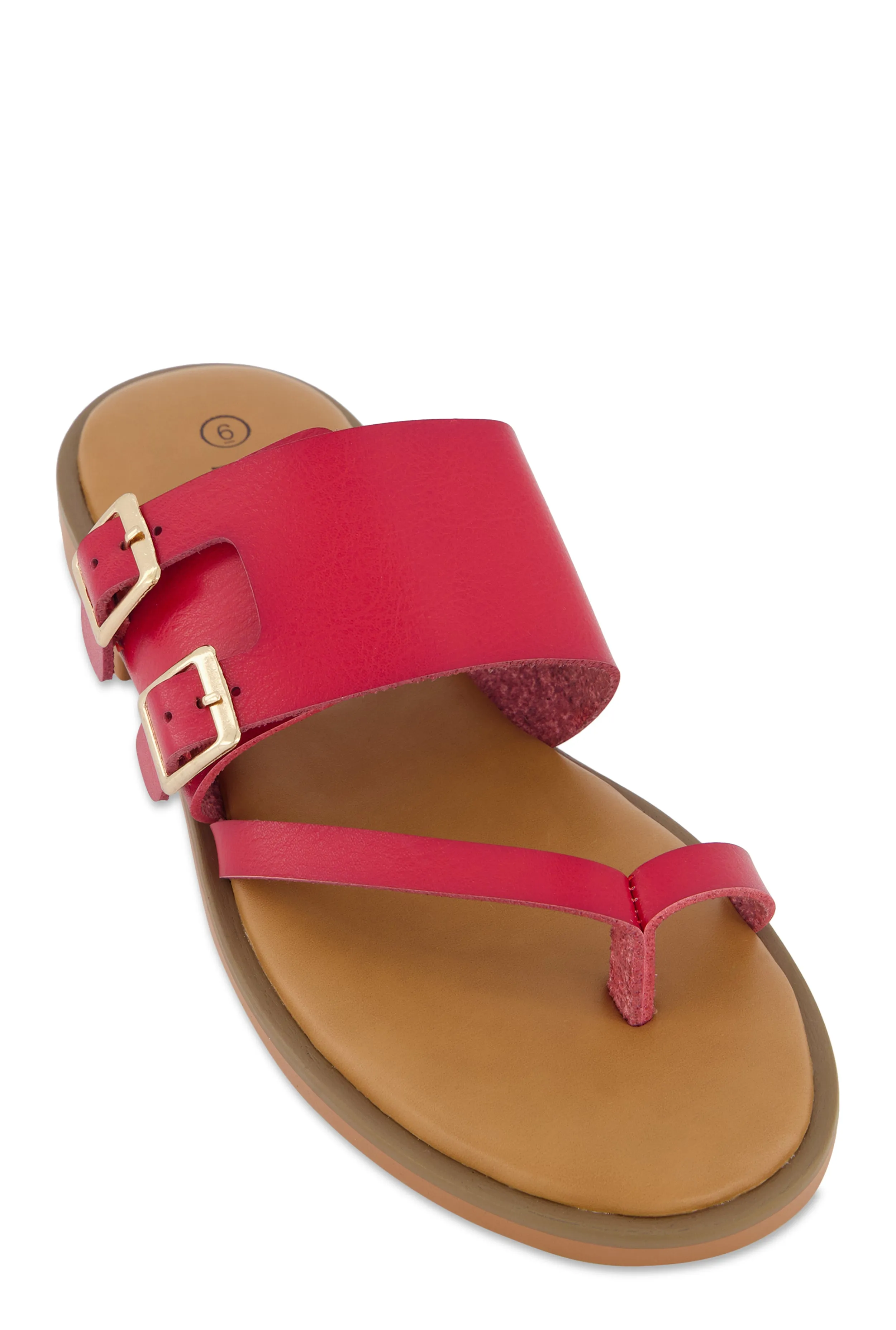 Double Buckle Toe Loop Slide Sandals sold by Rainbow