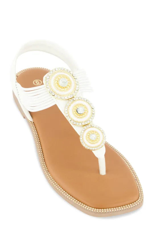 Three Pendant Corded Thong Sandals sold by Rainbow