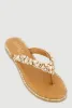 Faux Pearl Rhinestone Thong Slide Sandals sold by Rainbow