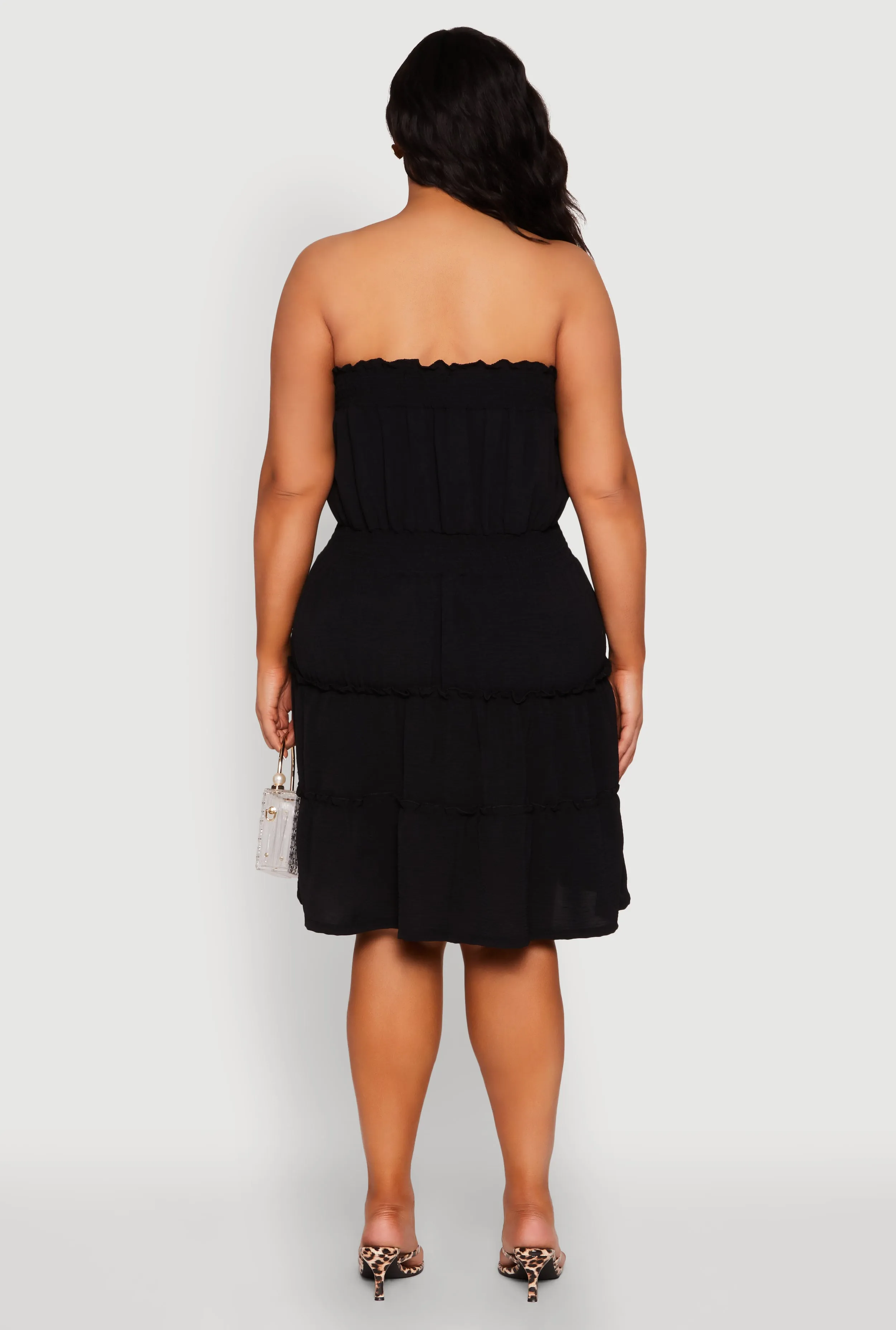 Plus Size Airy Strapless Smocked Tiered Dress sold by Rainbow product image thumbnail 5