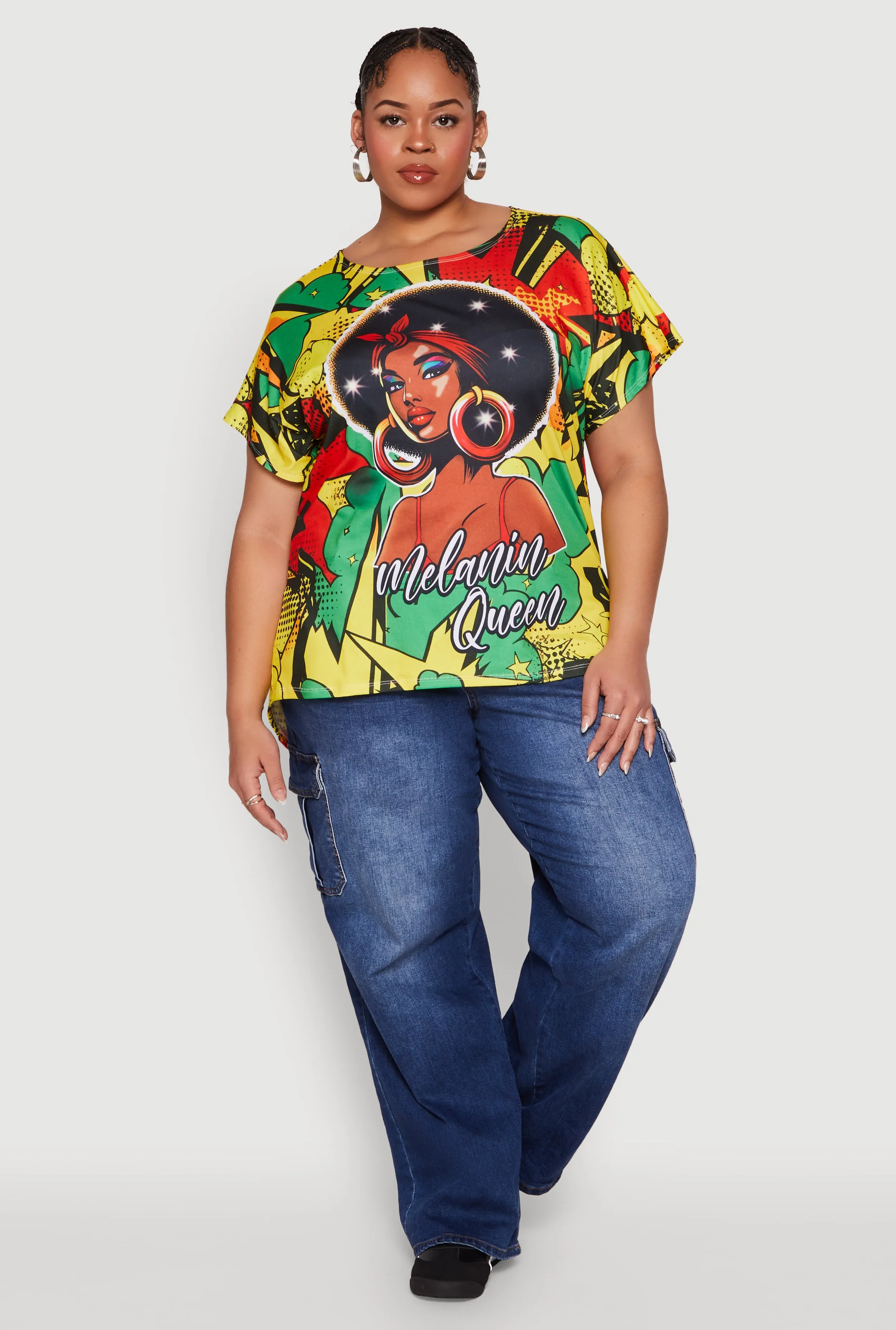 Plus Size Melanin Queen Graphic Tee sold by Rainbow