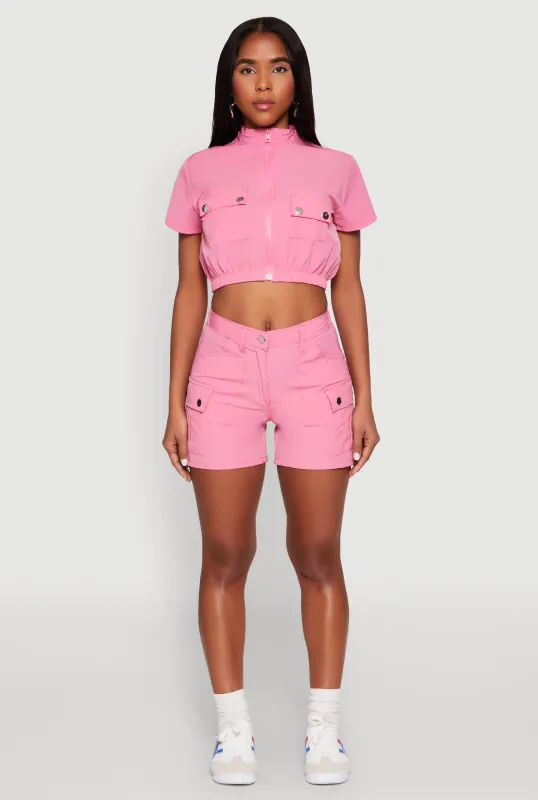 High Waisted Cargo Shorts sold by Rainbow