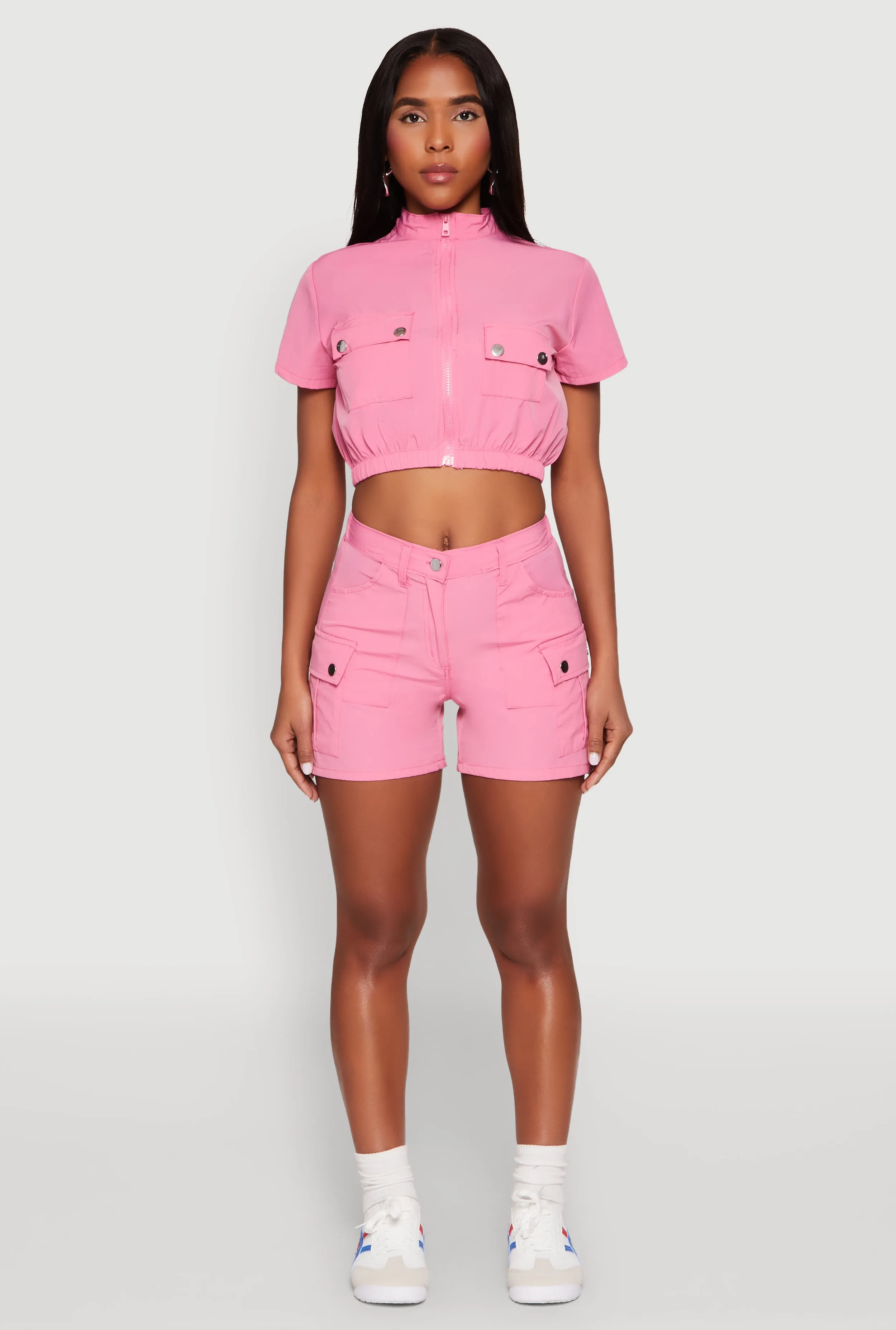 High Waisted Cargo Shorts sold by Rainbow