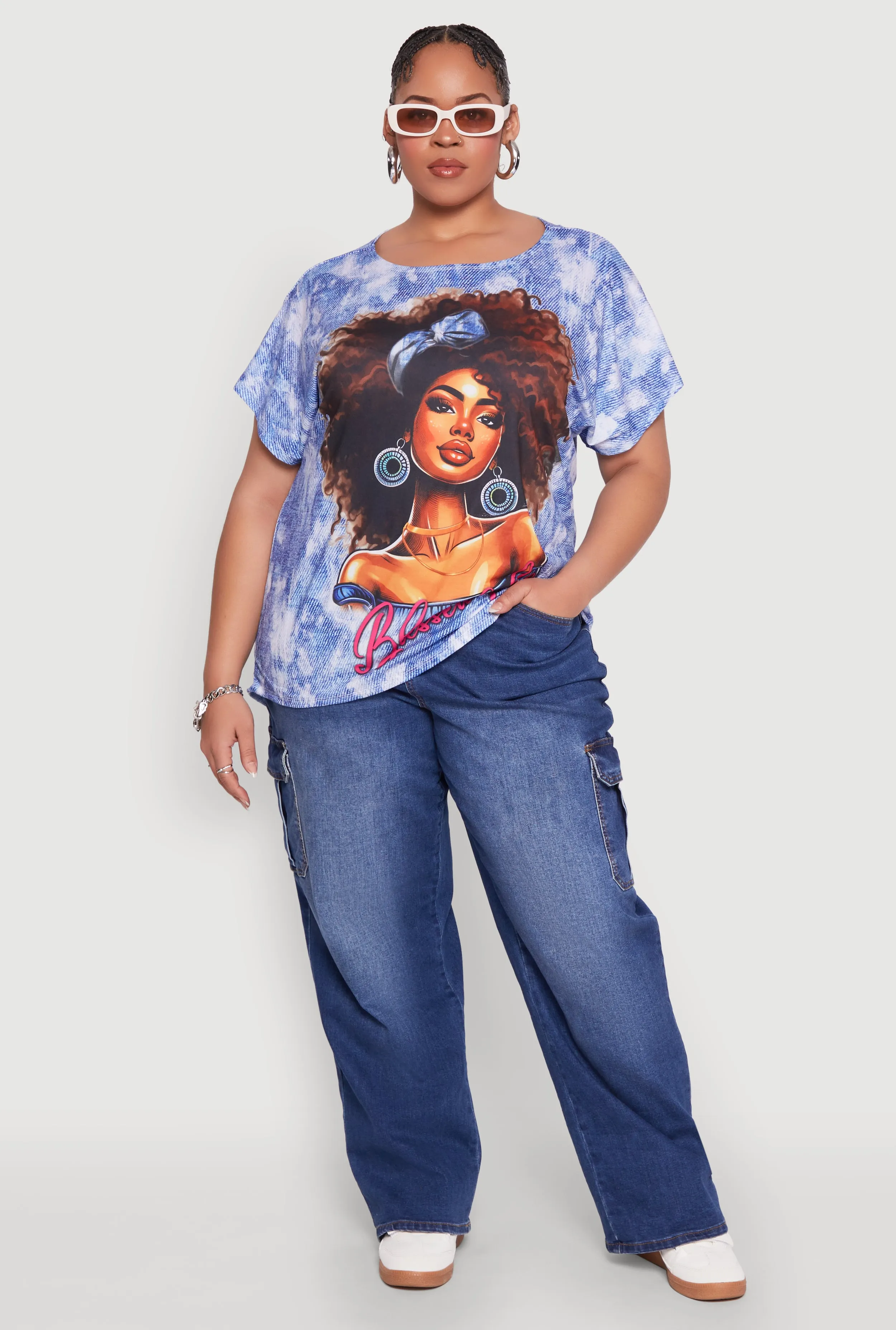 Plus Size Blessed Life Graphic Tee sold by Rainbow
