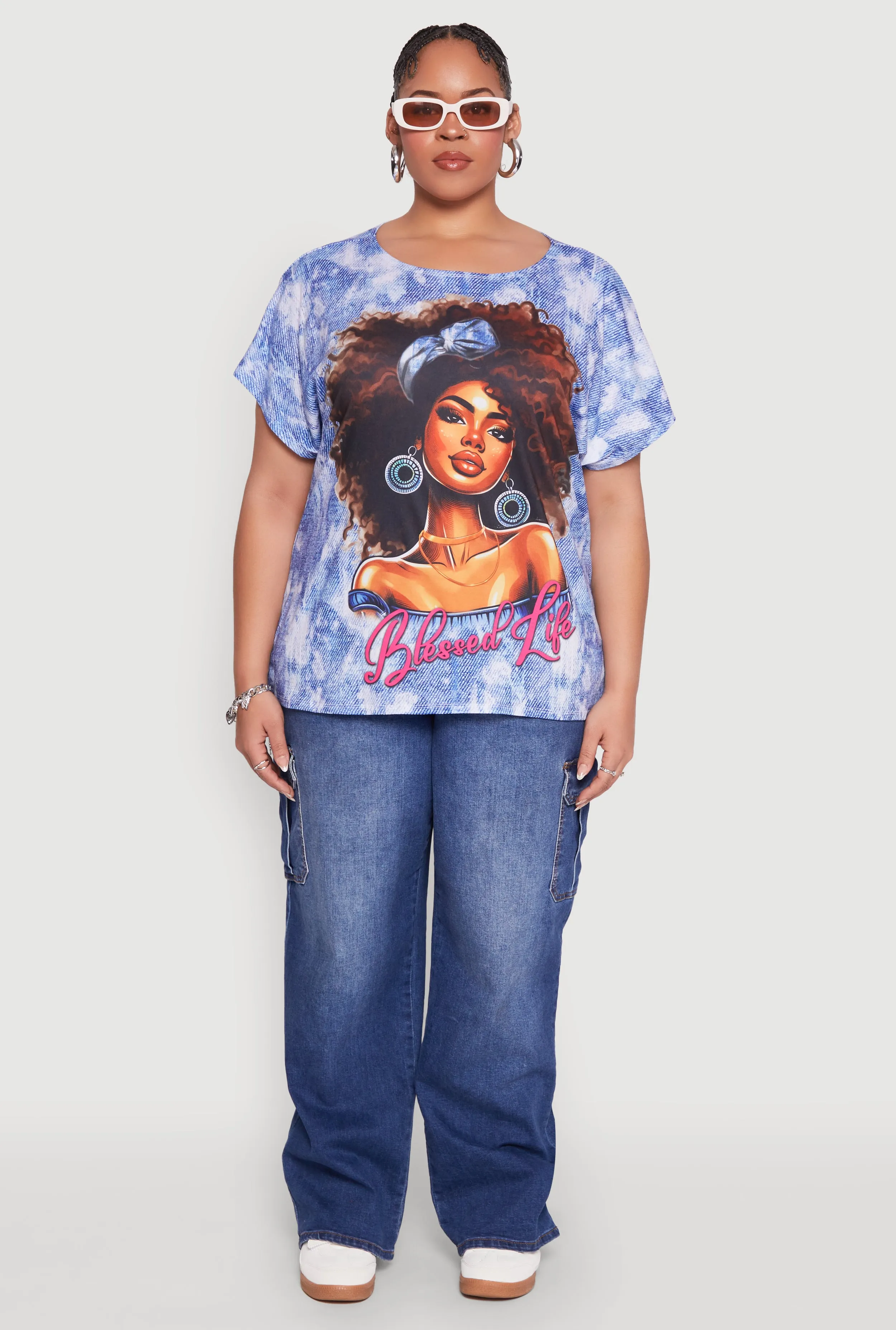 Plus Size Blessed Life Graphic Tee sold by Rainbow product image thumbnail 3