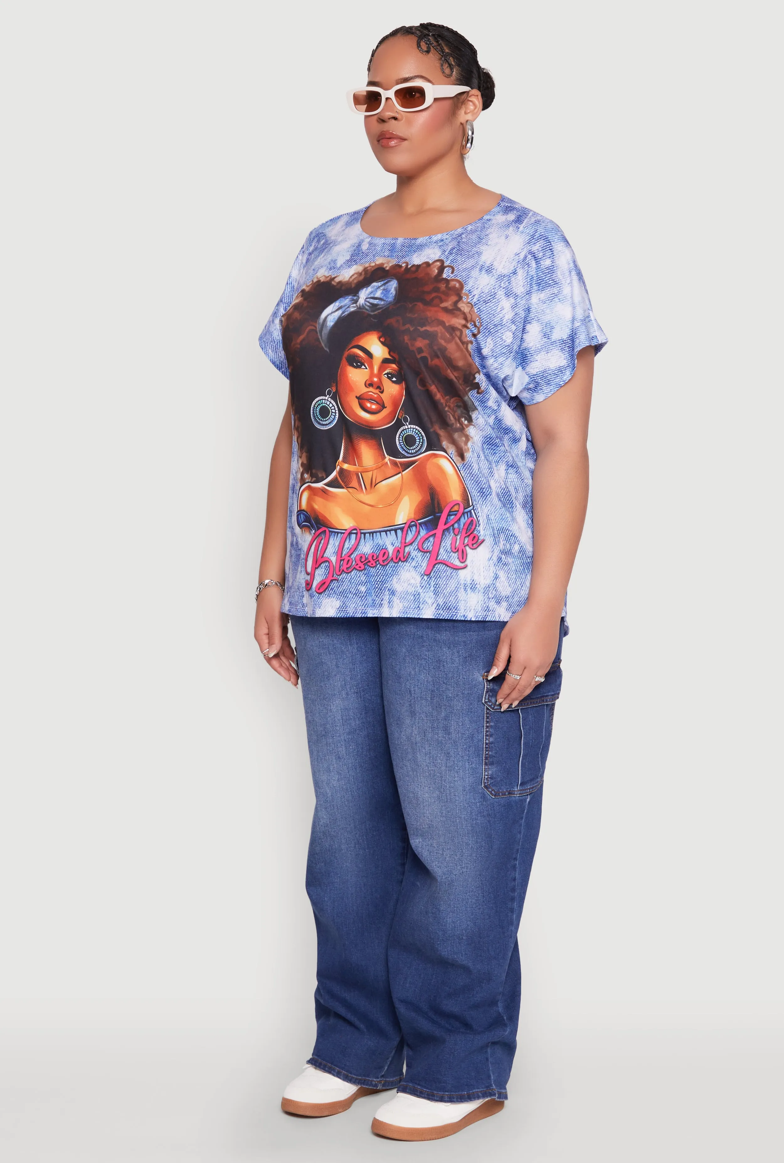 Plus Size Blessed Life Graphic Tee sold by Rainbow product image thumbnail 5