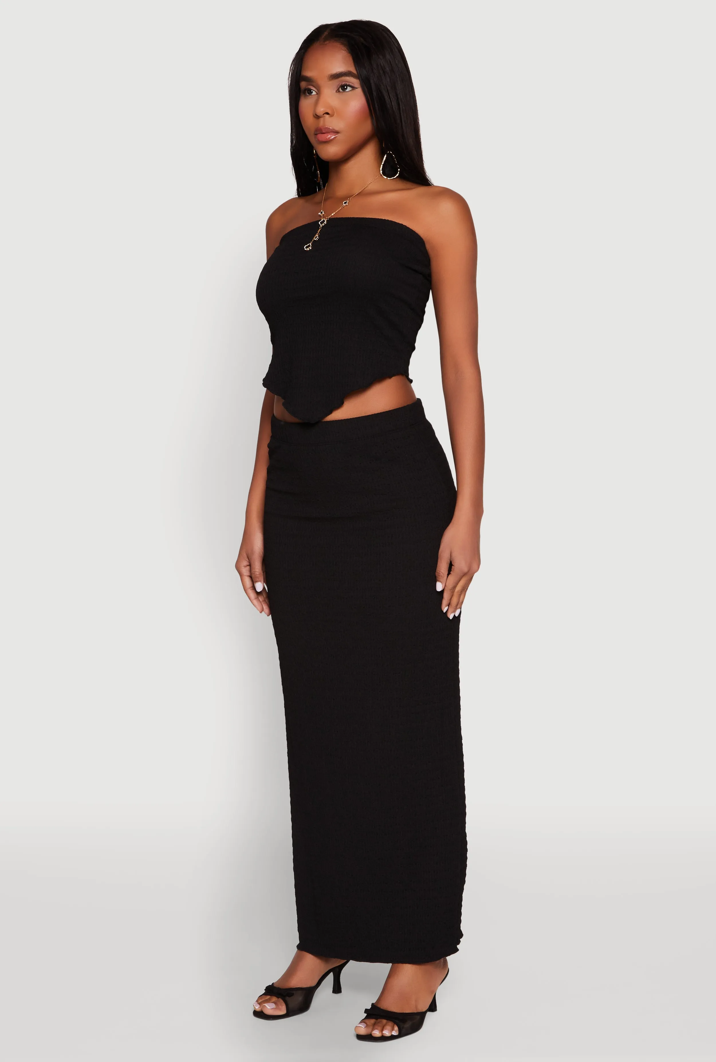 Almost Famous Smocked Handkerchief Hem Tube Top sold by Rainbow product image thumbnail 5