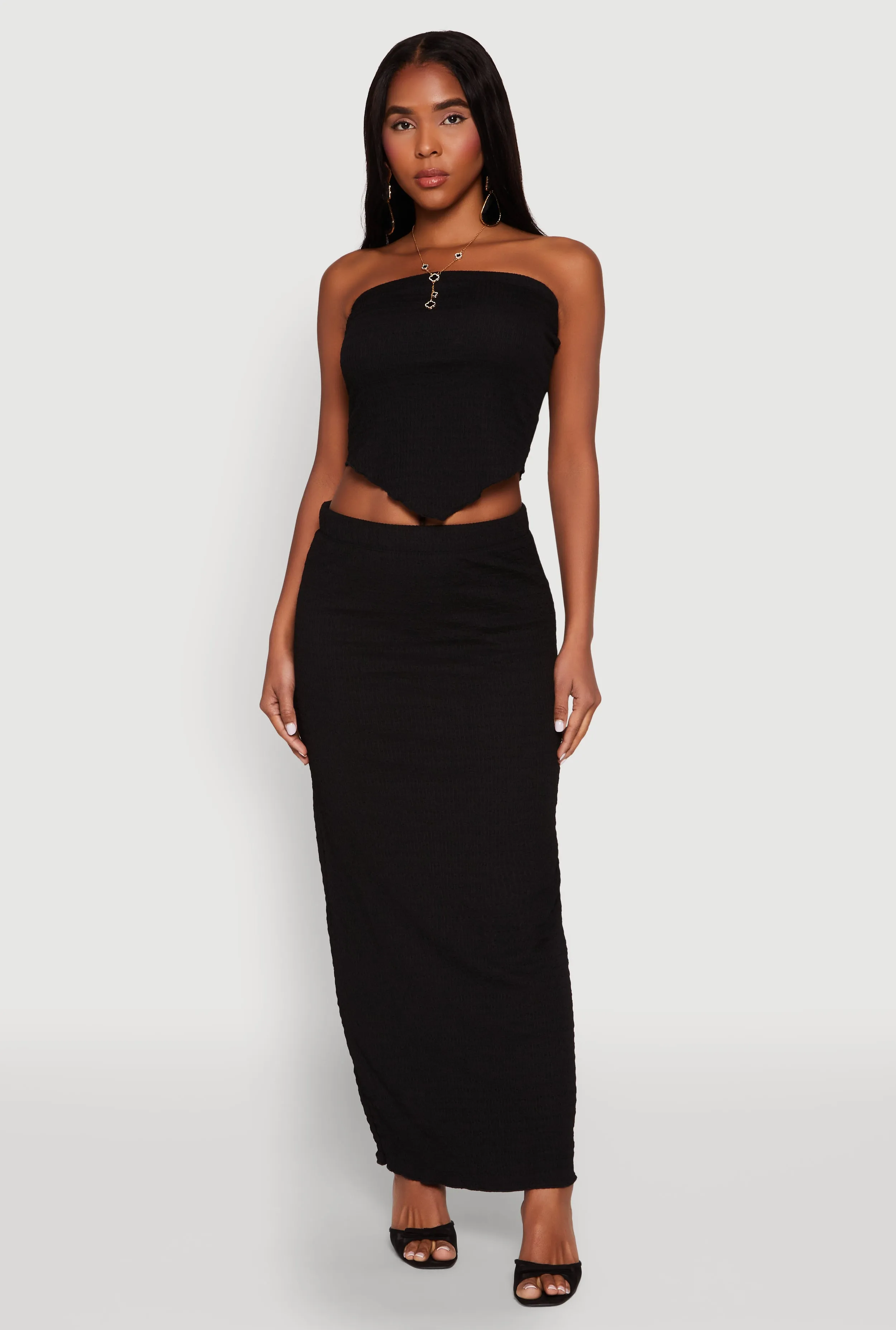 Almost Famous Smocked Handkerchief Hem Tube Top sold by Rainbow product image thumbnail 3