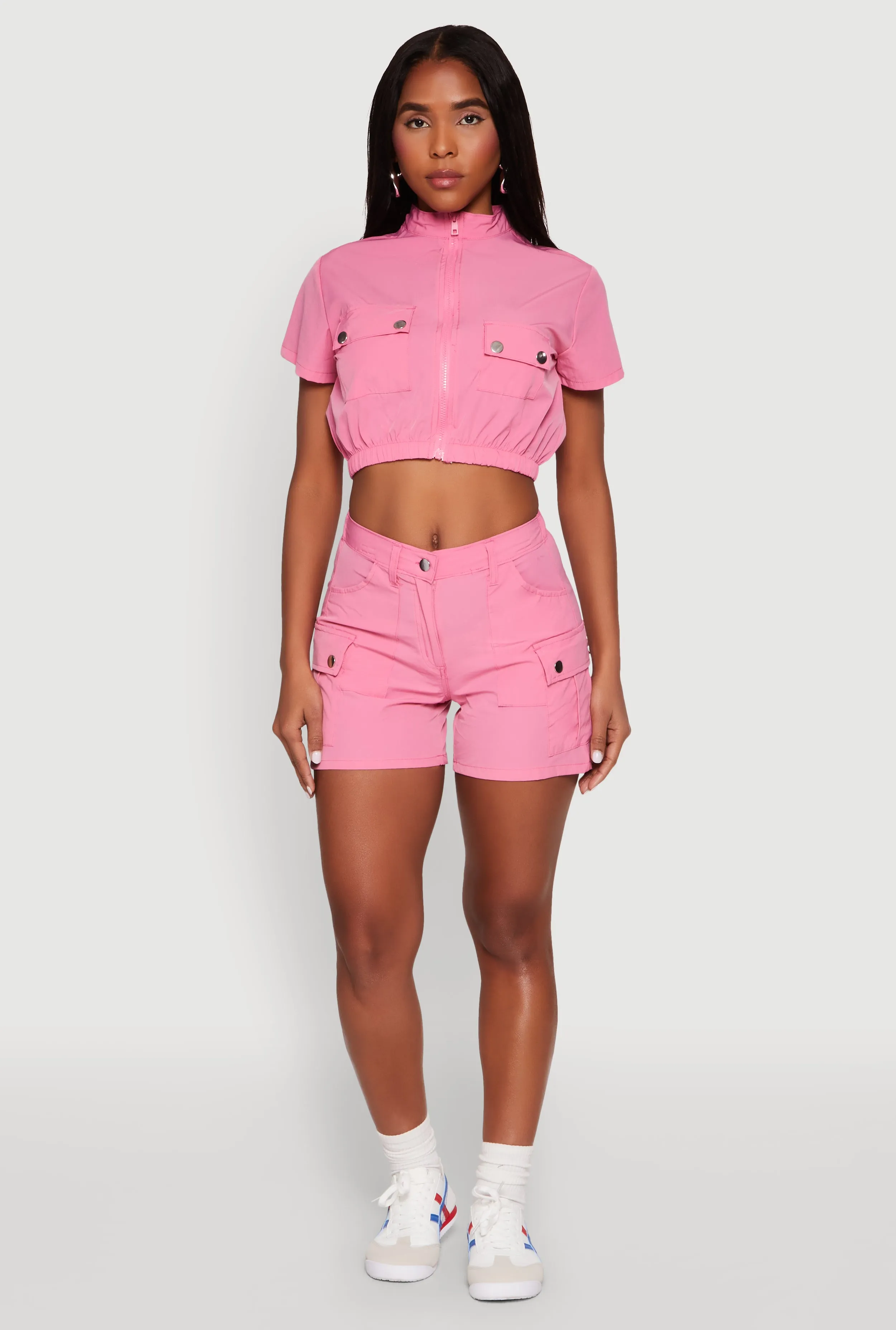 Mock Neck Cargo Pocket Crop Top sold by Rainbow product image thumbnail 3