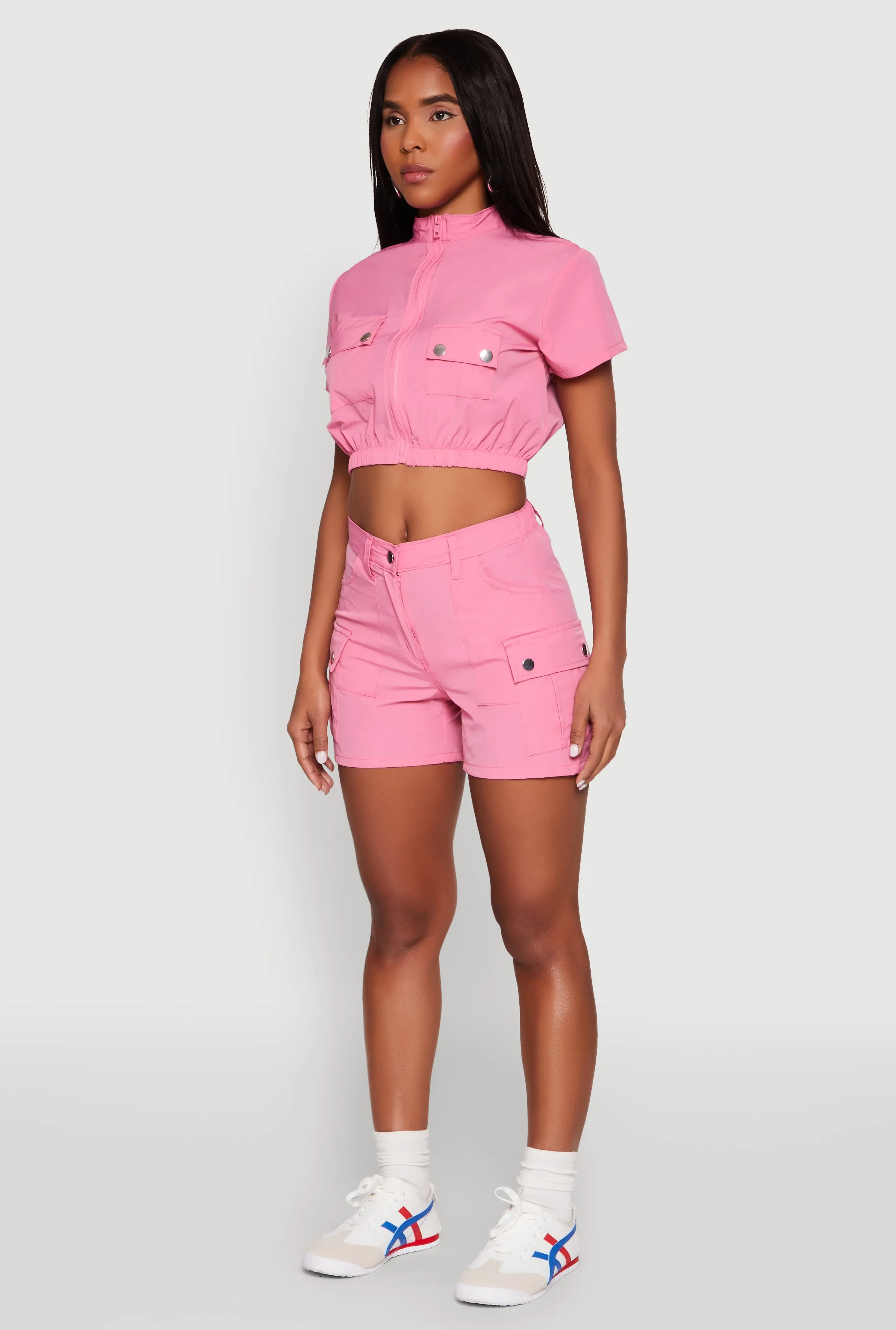 Mock Neck Cargo Pocket Crop Top sold by Rainbow product image thumbnail 5
