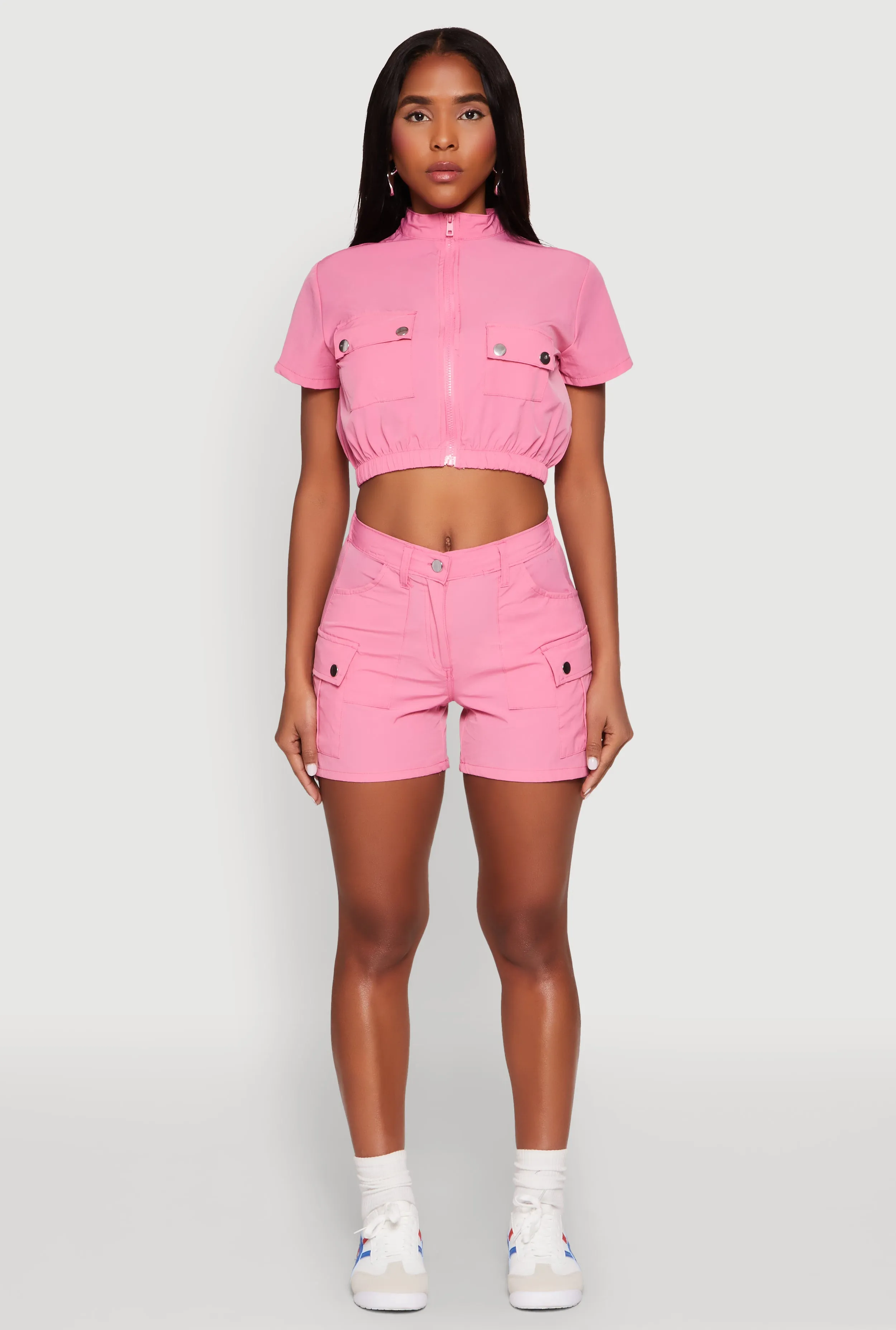 Mock Neck Cargo Pocket Crop Top sold by Rainbow product image thumbnail 2