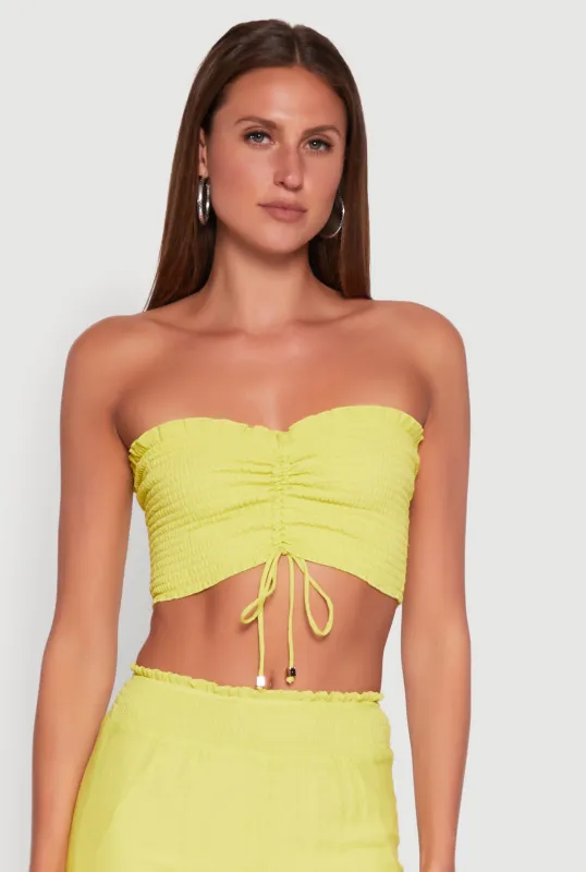 Ruched Sweetheart Smocked Tube Top sold by Rainbow