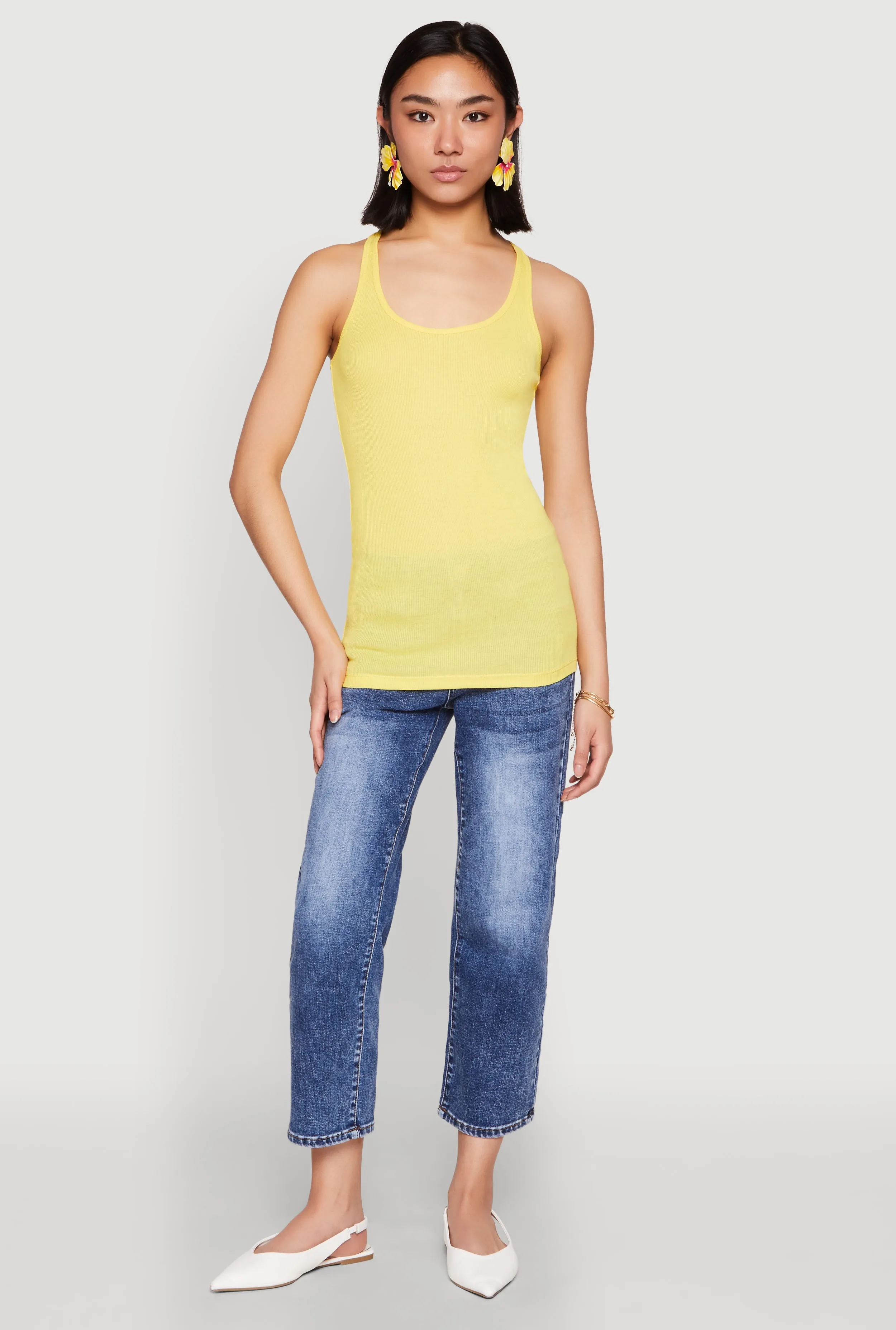 Ribbed Knit Racerback Tank Top sold by Rainbow product image thumbnail 3