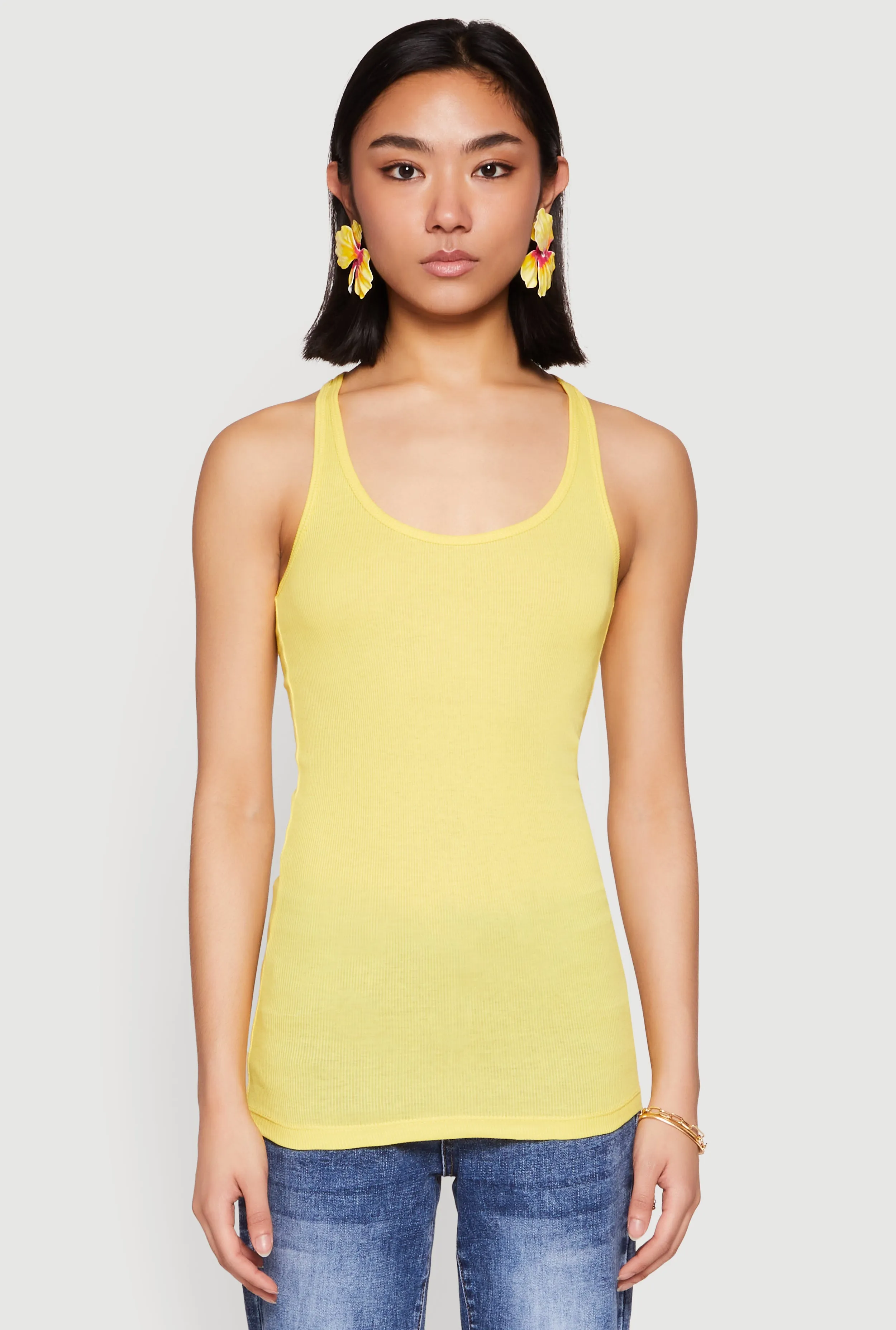 Ribbed Knit Racerback Tank Top sold by Rainbow product image thumbnail 2