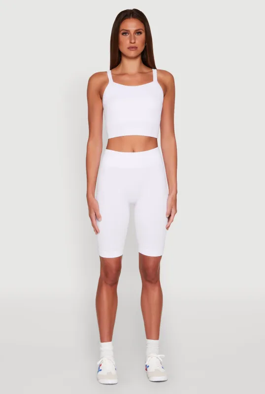 Ribbed Knit Seamless Bike Shorts sold by Rainbow